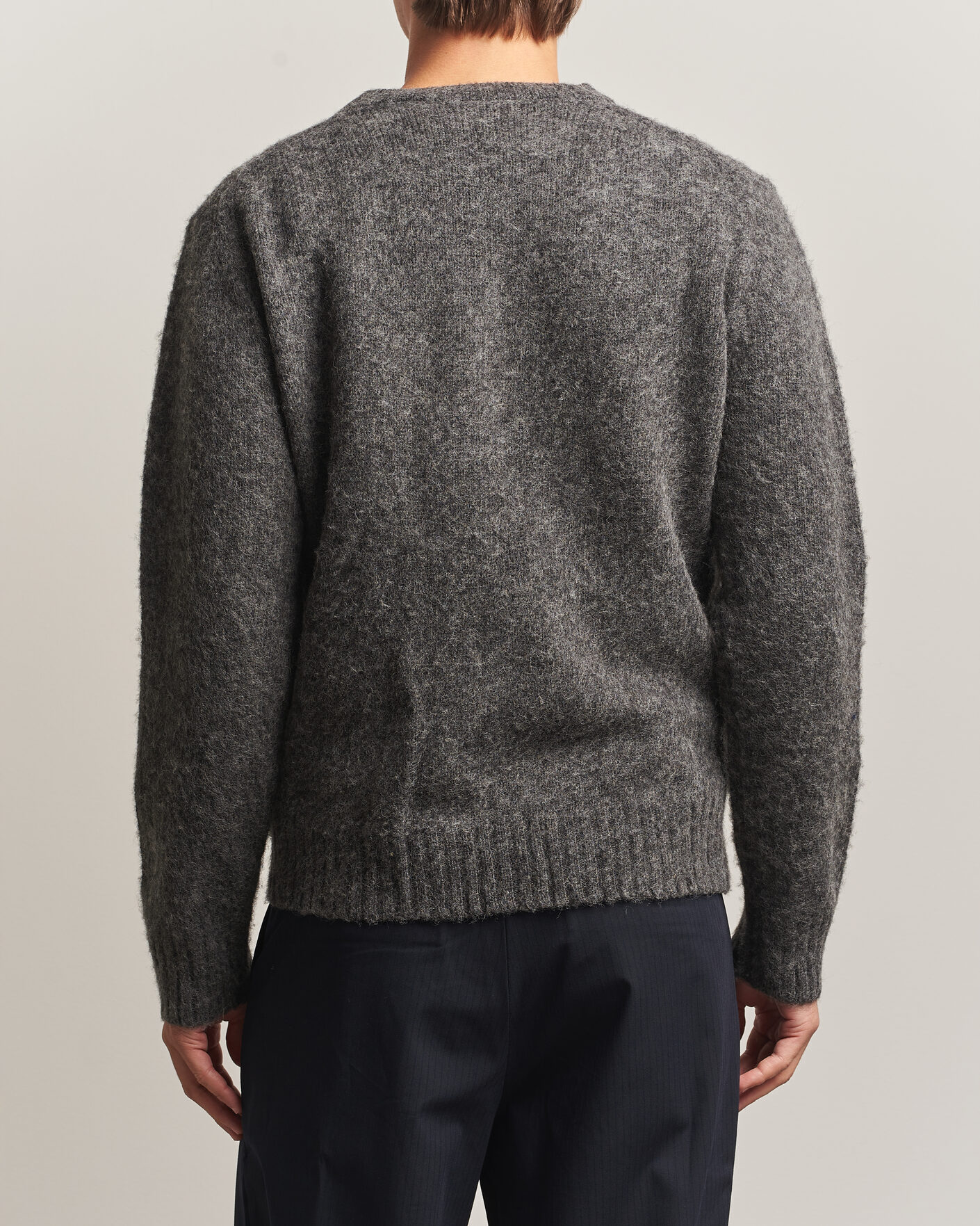 Uomini | Maglieria | Aspesi | Brushed Shetland Sweater Grey Melange
