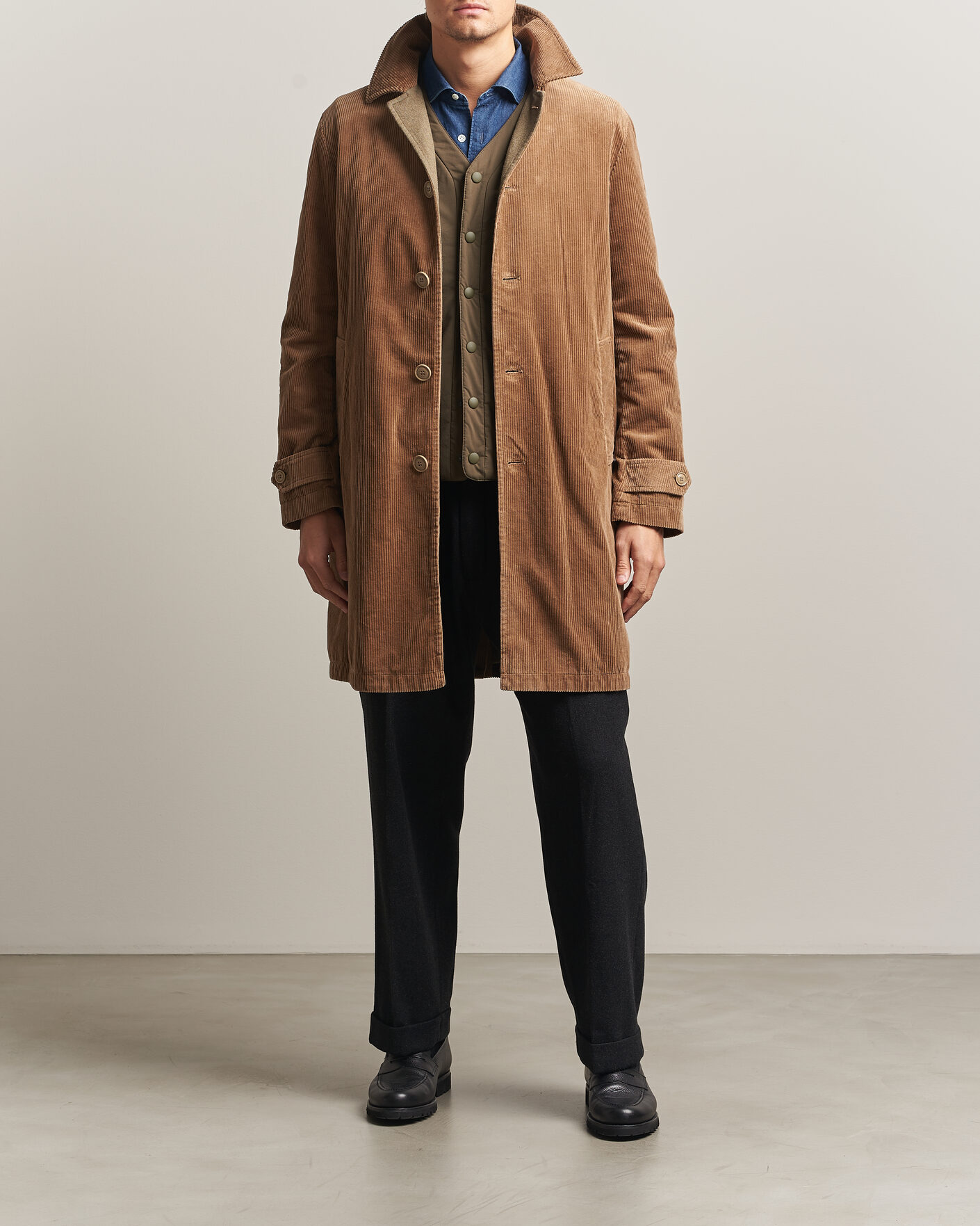 Uomini | Giacche | Aspesi | Corduroy Raglan Coat Beige