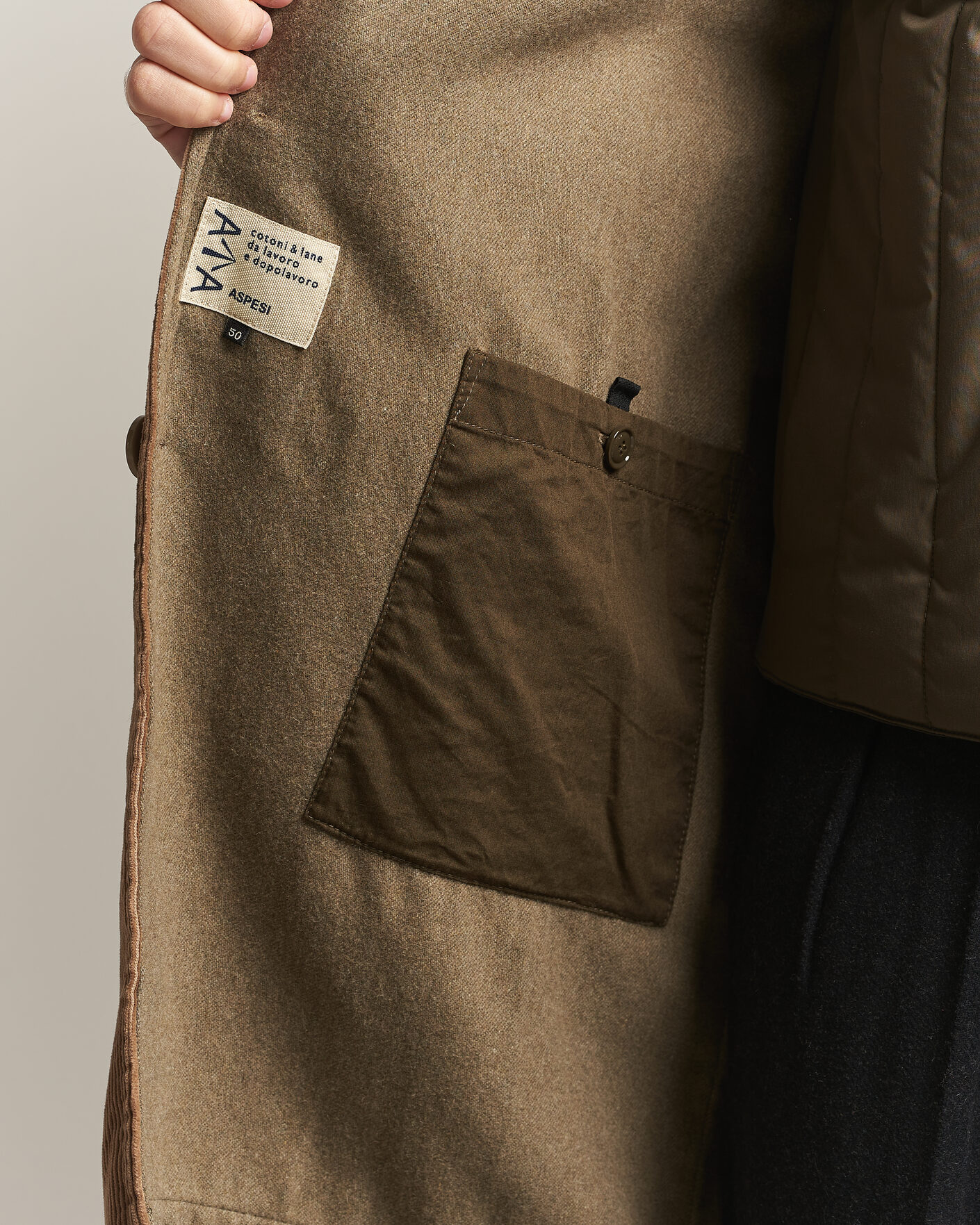 Uomini | Giacche | Aspesi | Corduroy Raglan Coat Beige