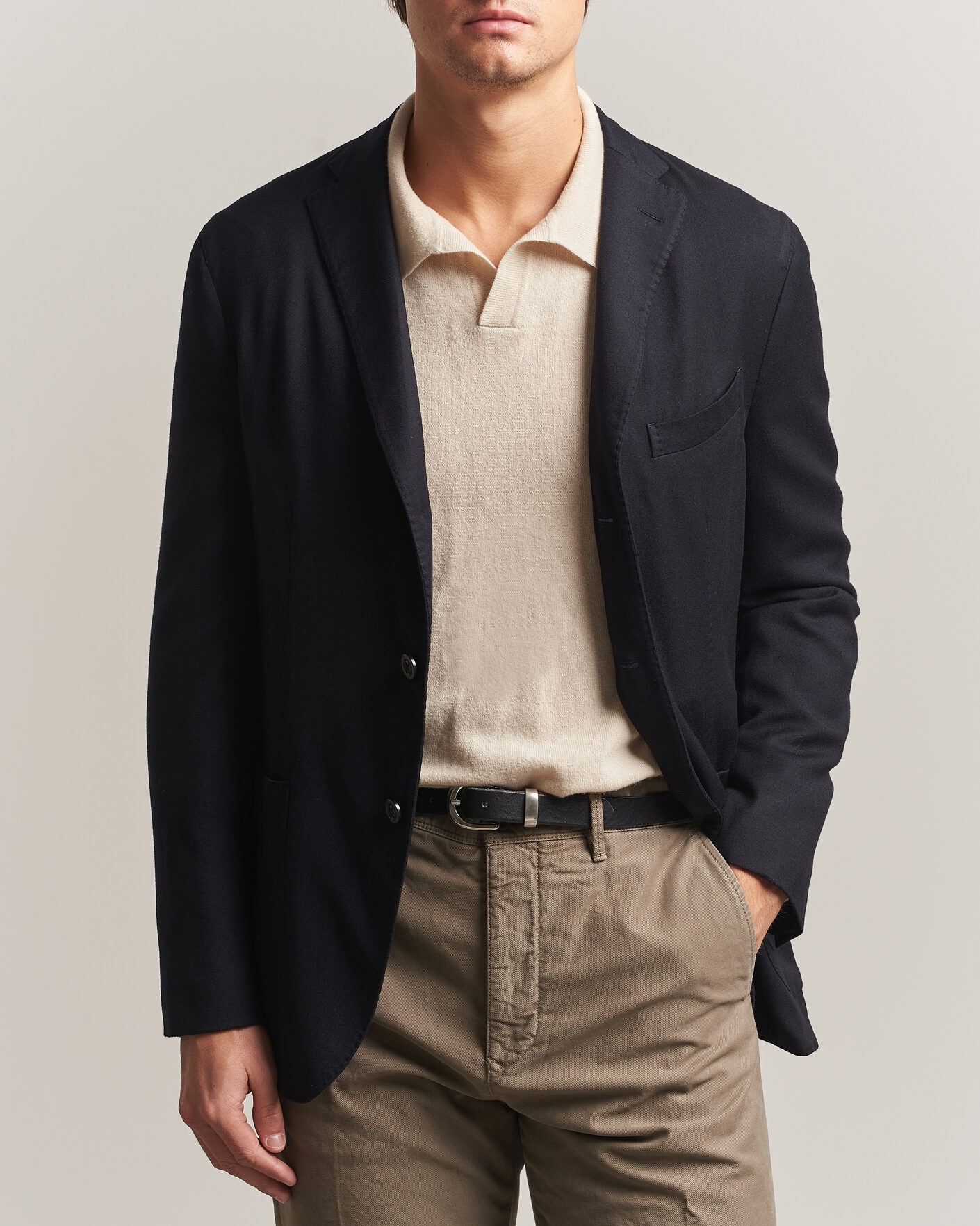 Uomini | Blazers | Boglioli | K Jacket Soft Touch Flannel Blazer Navy