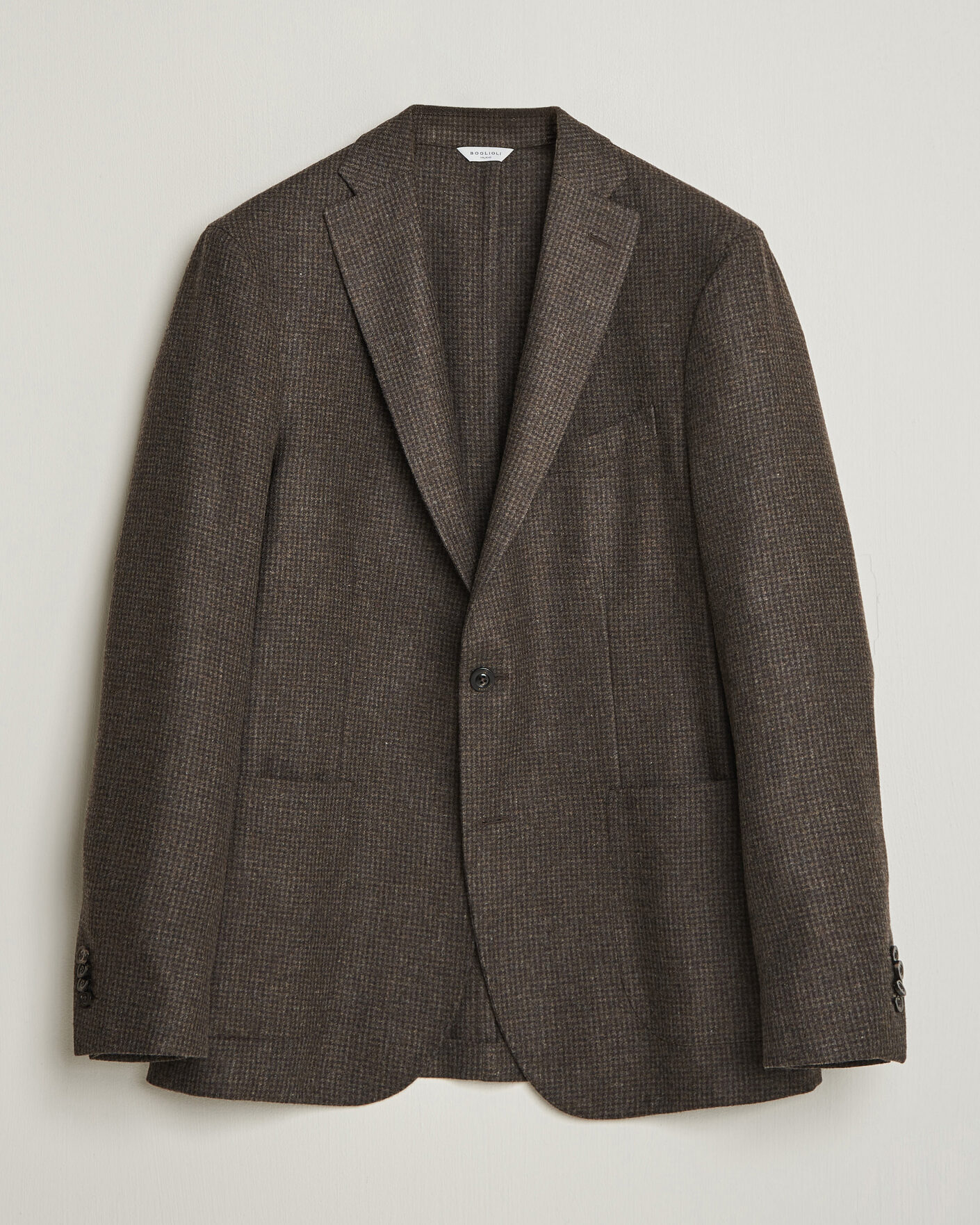 Uomini | Blazers | Boglioli | K Jacket Wool Houndstooth Blazer Dark Brown