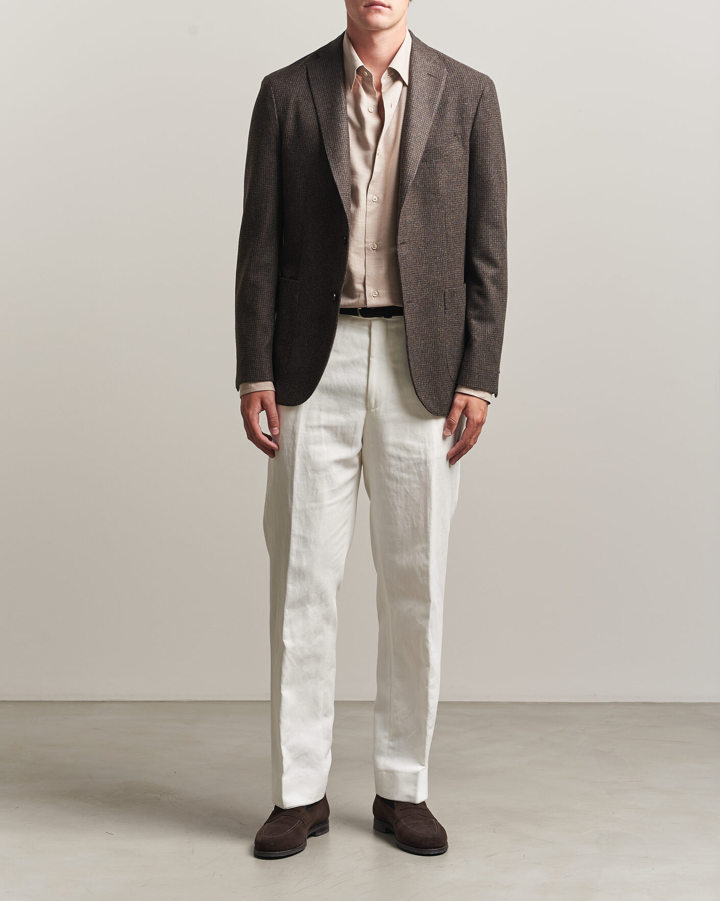 Uomini | Blazers | Boglioli | K Jacket Wool Houndstooth Blazer Dark Brown