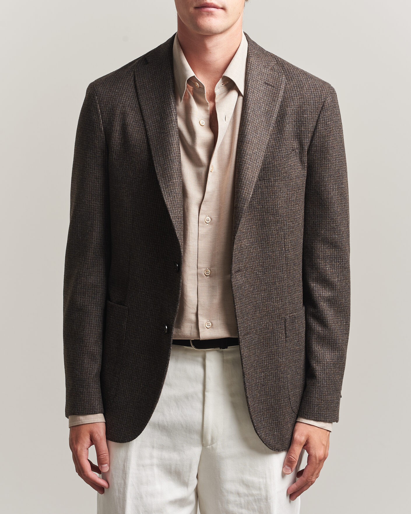 Uomini | Blazers | Boglioli | K Jacket Wool Houndstooth Blazer Dark Brown