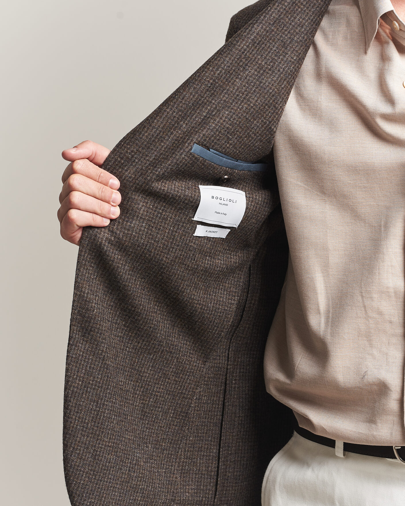 Uomini | Blazers | Boglioli | K Jacket Wool Houndstooth Blazer Dark Brown
