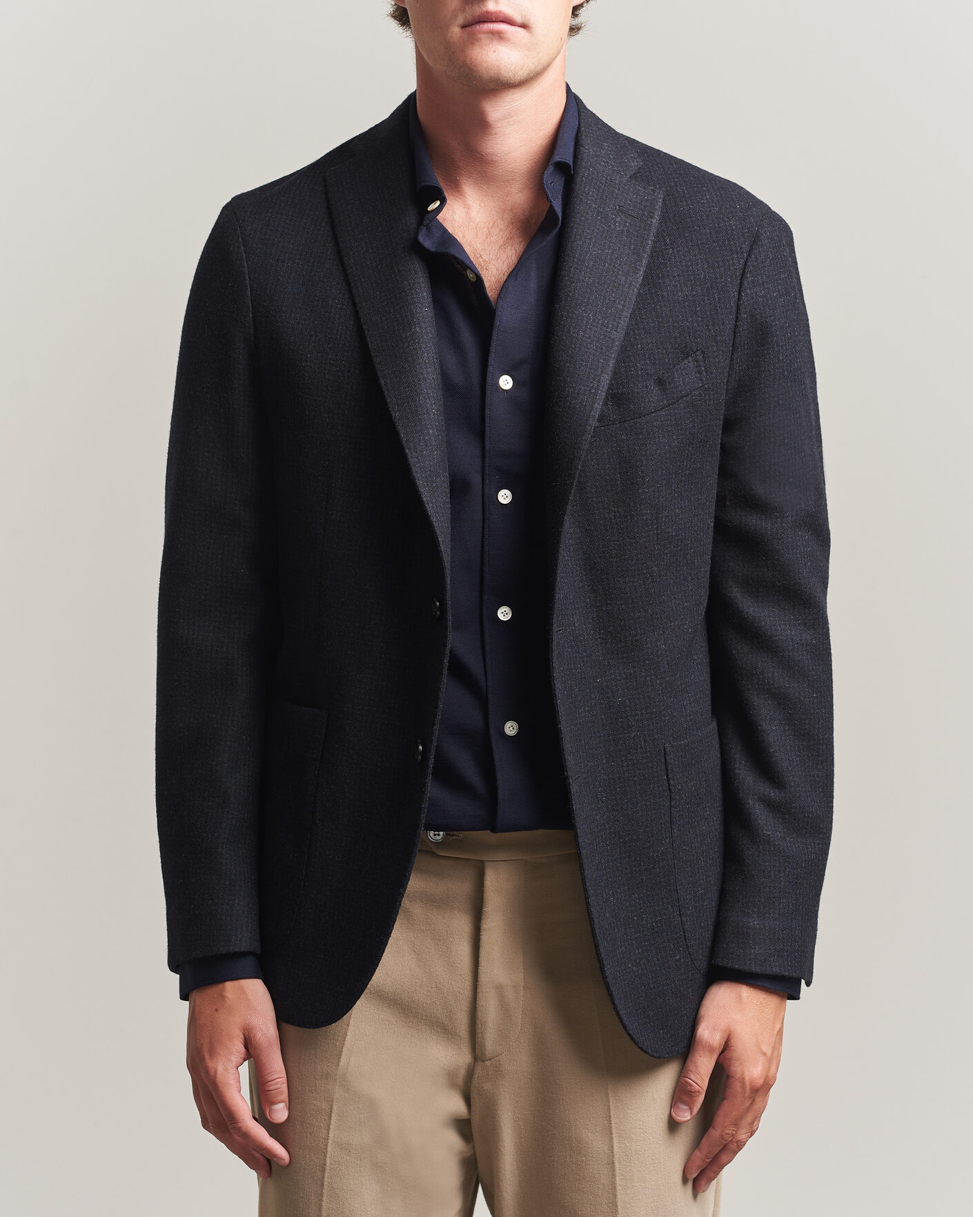 Uomini | Blazers | Boglioli | K Jacket Wool Houndstooth Blazer Navy