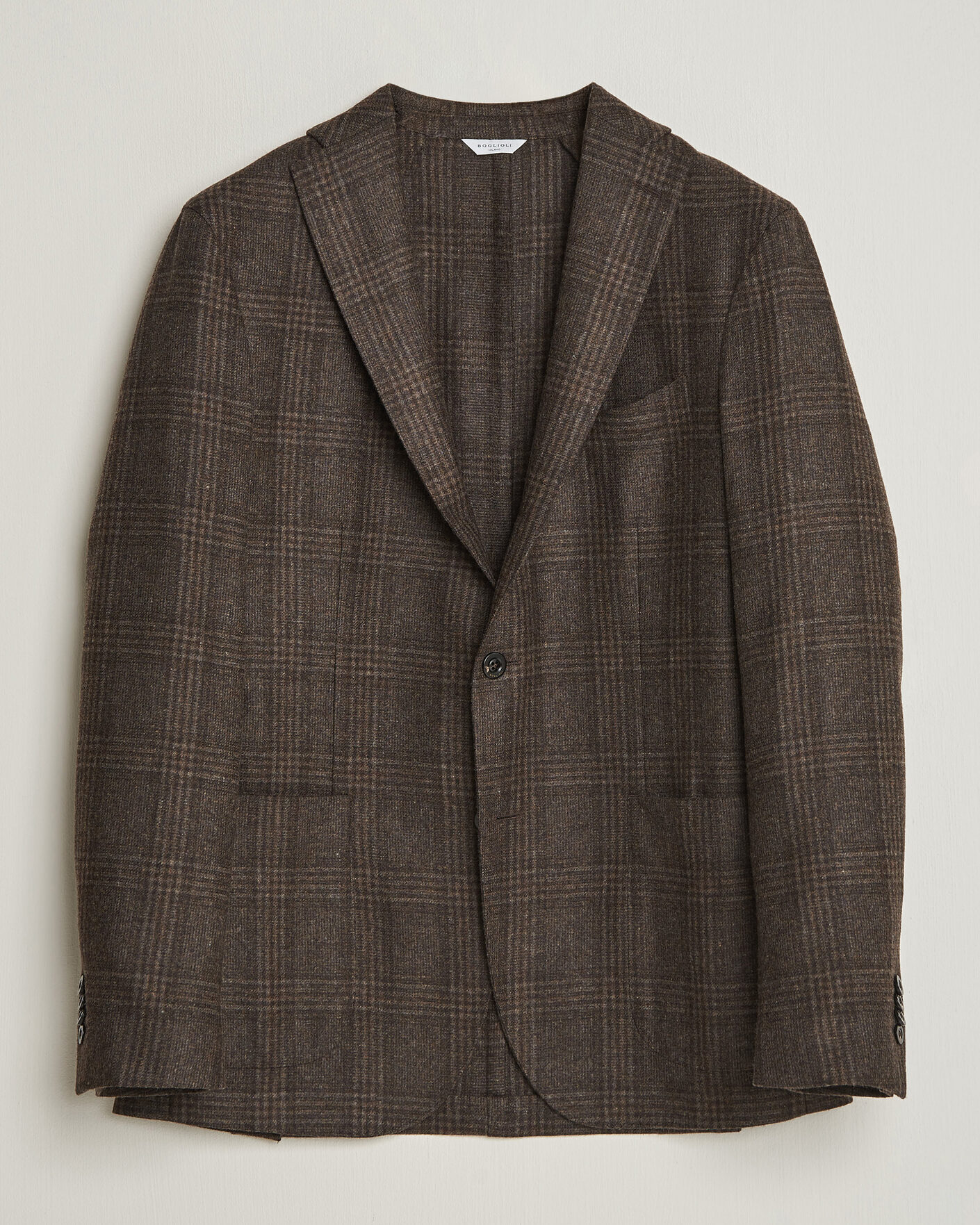 Uomini | Blazers | Boglioli | K Jacket Wool Check Blazer Dark Brown