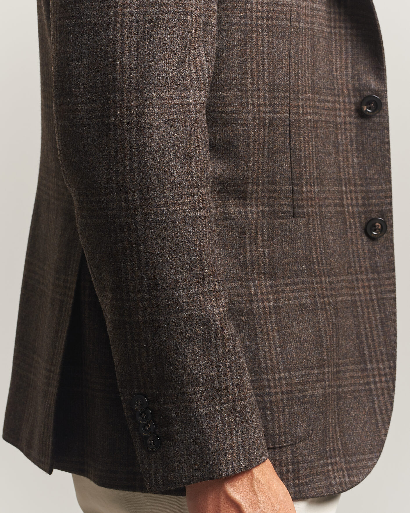 Uomini | Blazers | Boglioli | K Jacket Wool Check Blazer Dark Brown