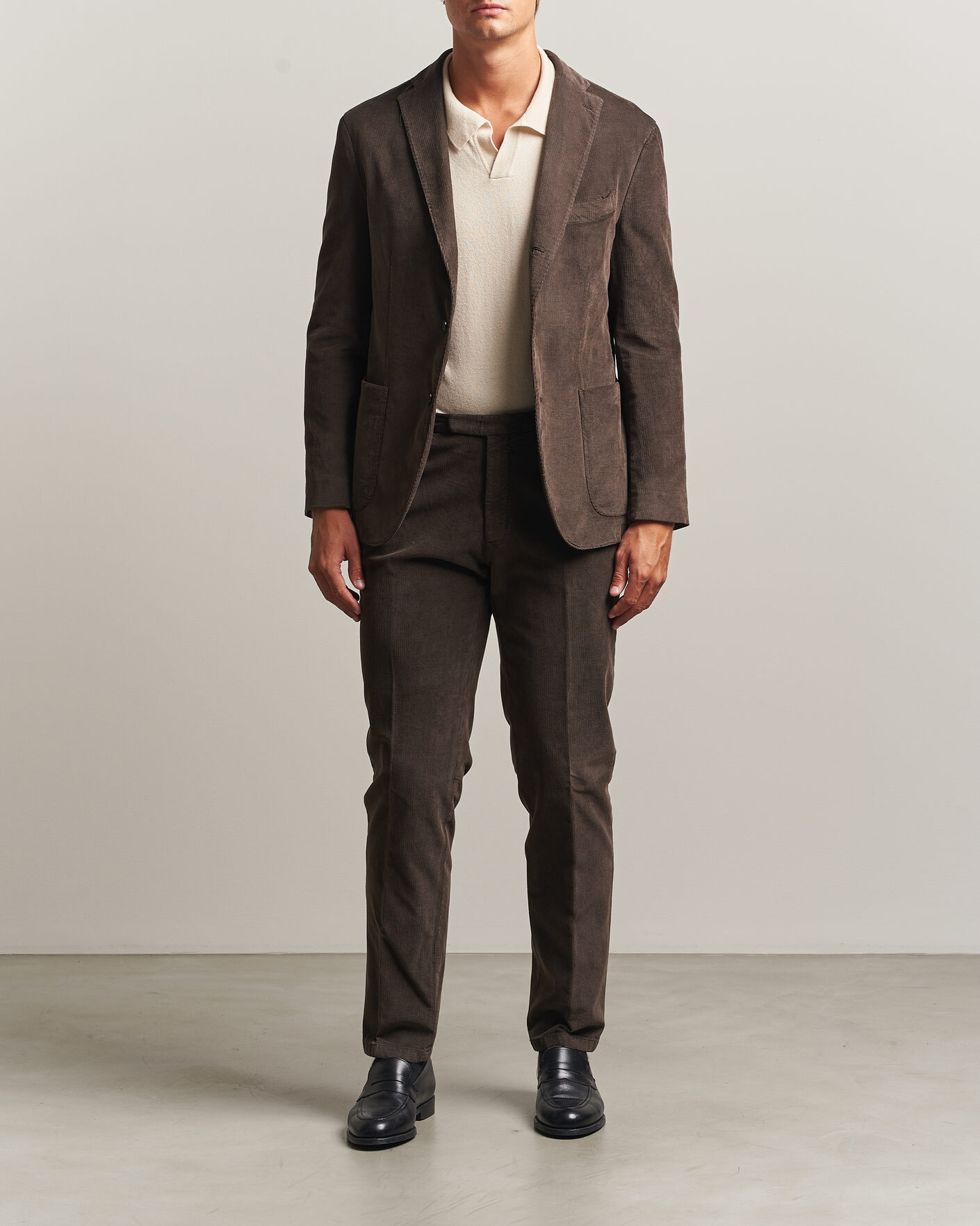 Uomini | Abiti | Boglioli | K Jacket Baby Corduroy Suit Dark Brown
