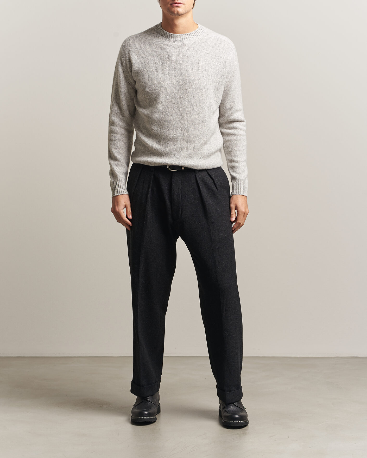 Uomini | Maglieria | Boglioli | Cloud Cashmere Crew Neck Light Grey