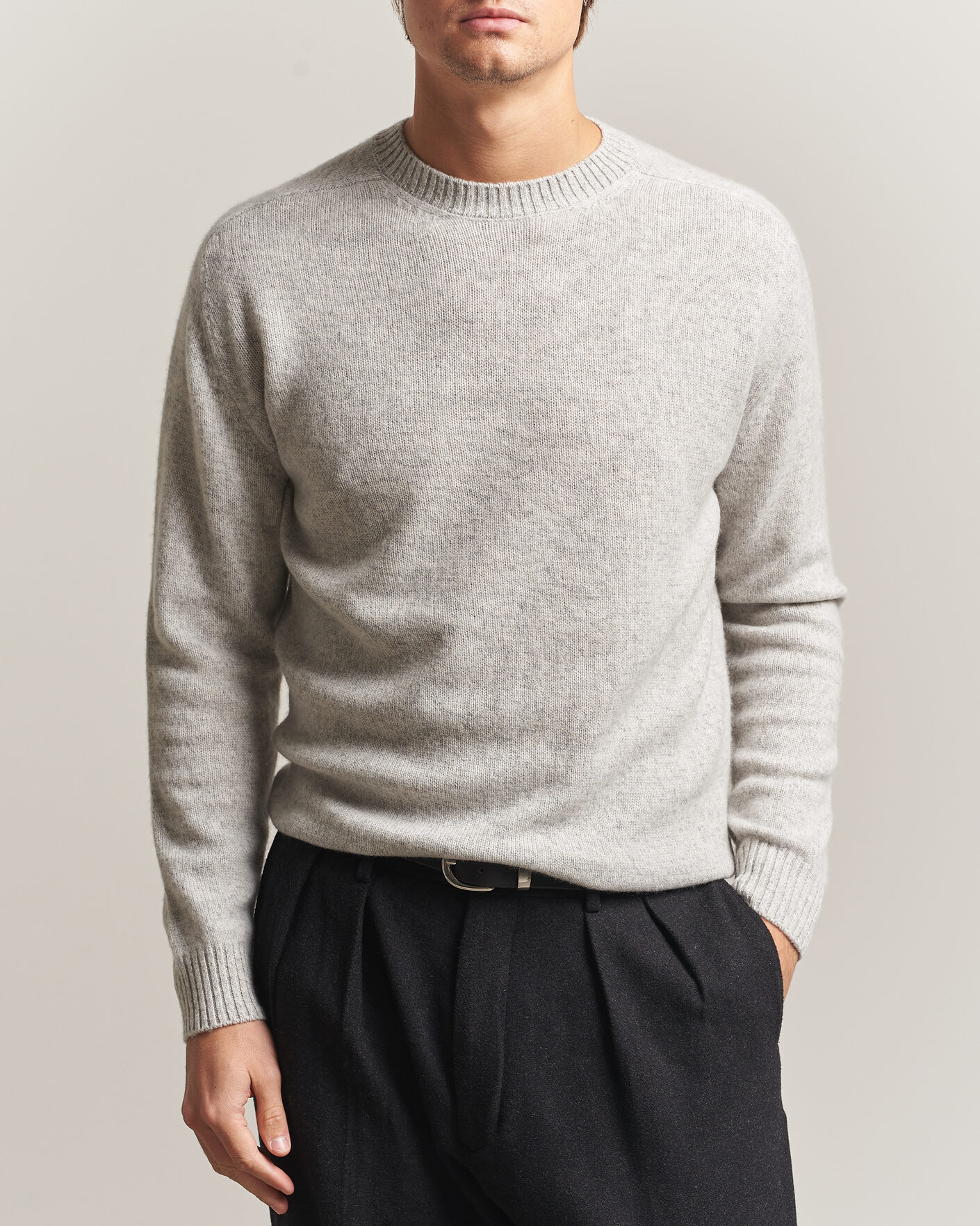 Uomini | Maglieria | Boglioli | Cloud Cashmere Crew Neck Light Grey