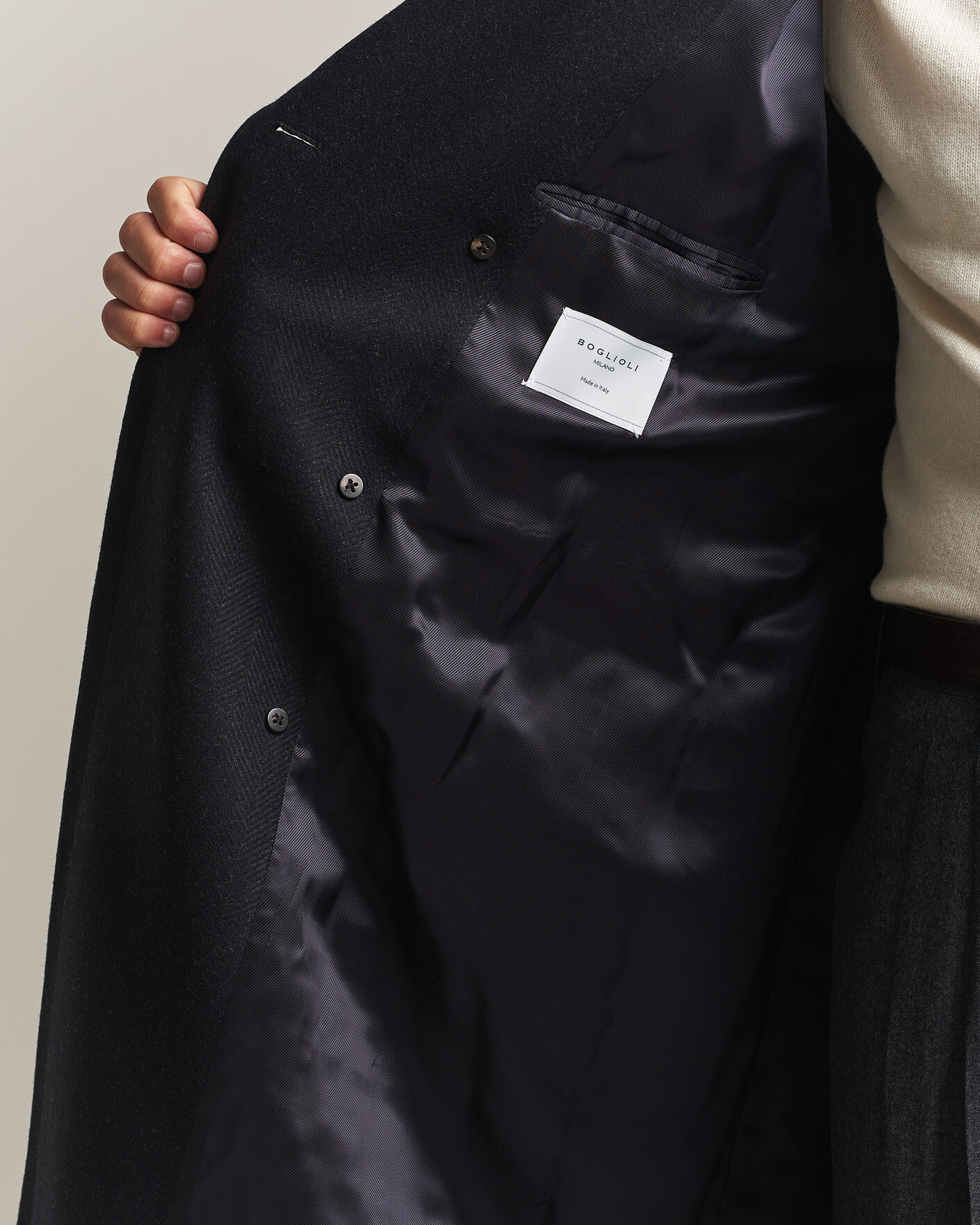Uomini | Giacche | Boglioli | Double Breasted Wool Coat Navy