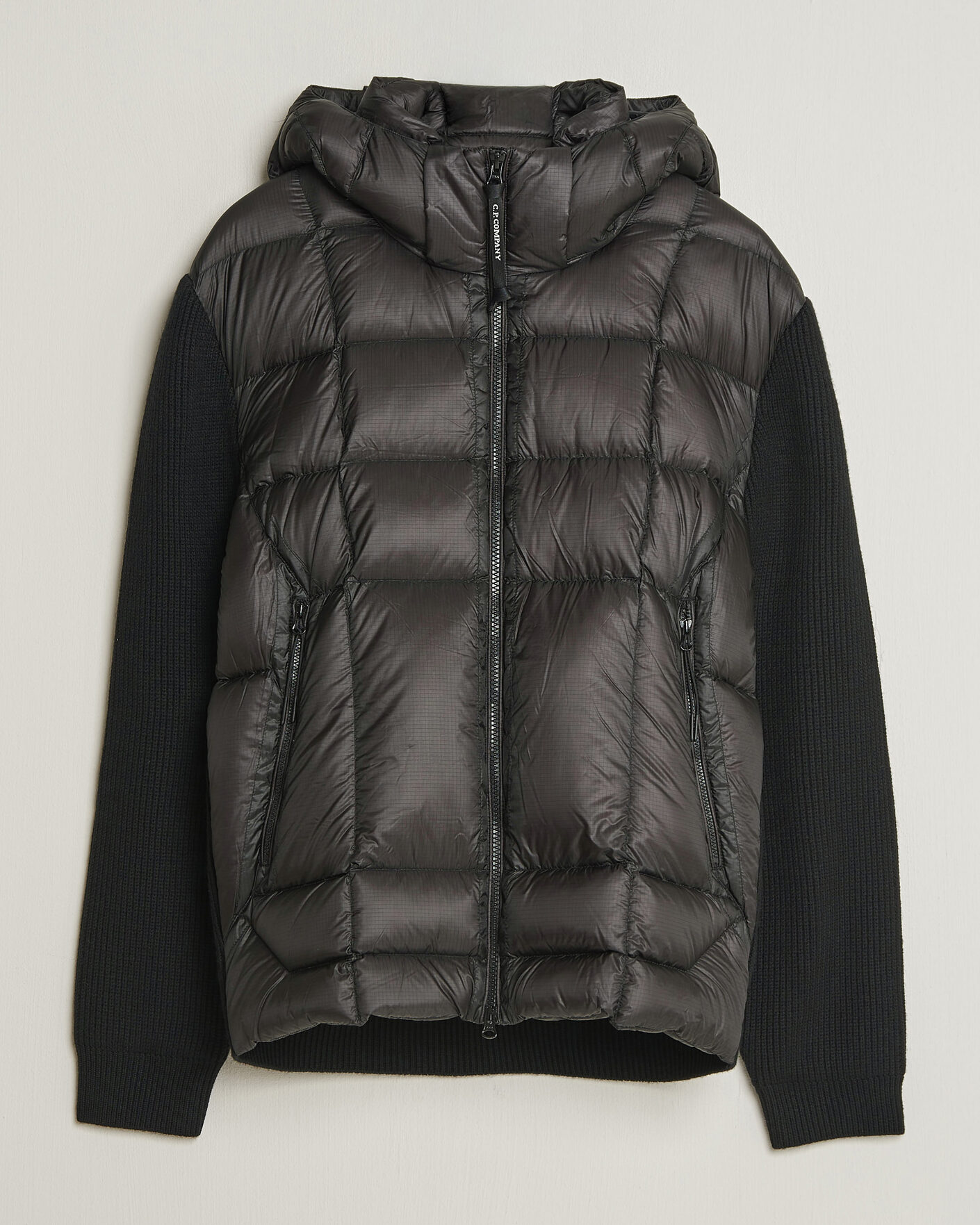 Uomini | Giacche | C.P. Company | Merino Wool Padded Hybrid Hood Jacket Black
