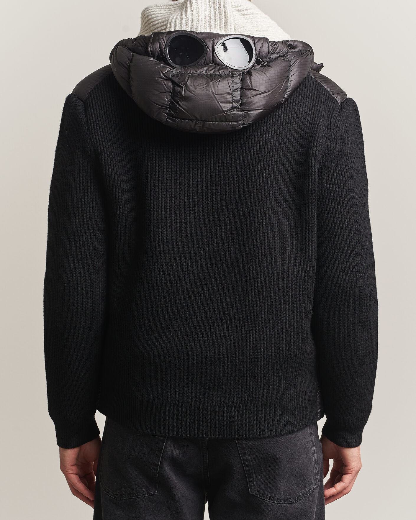 Uomini | Giacche | C.P. Company | Merino Wool Padded Hybrid Hood Jacket Black