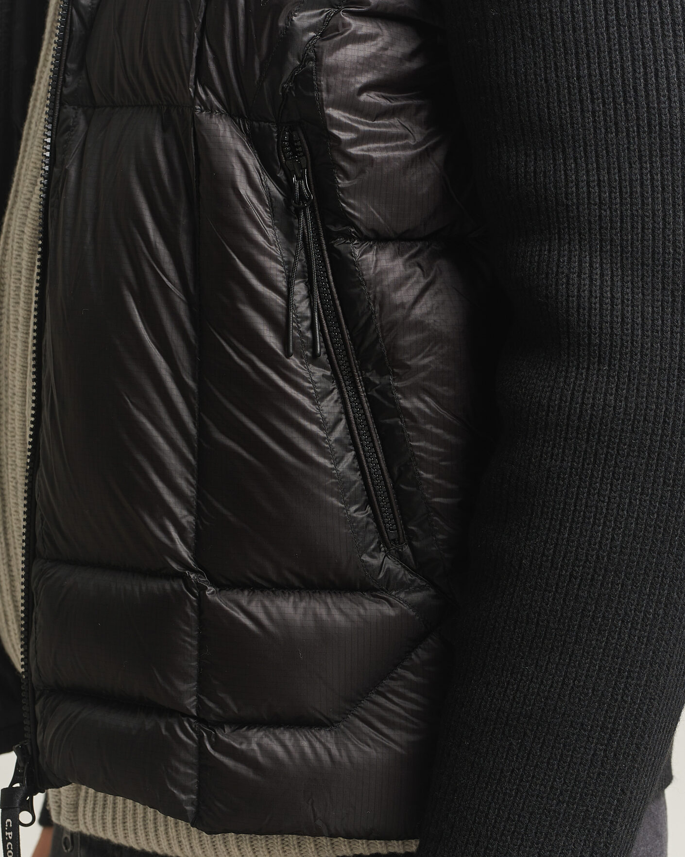 Uomini | Giacche | C.P. Company | Merino Wool Padded Hybrid Hood Jacket Black