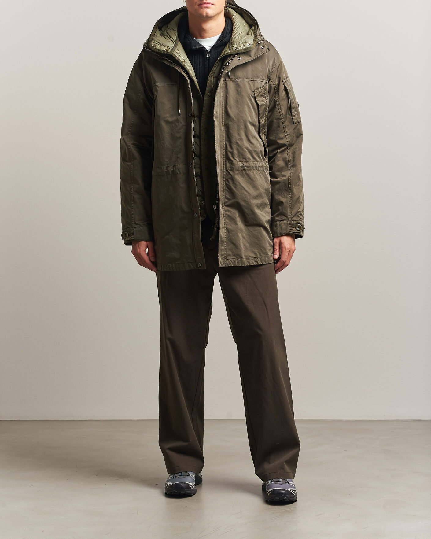 Uomini | Giacche | C.P. Company | Micro Kei 2 in 1 Nylon Parka Olive