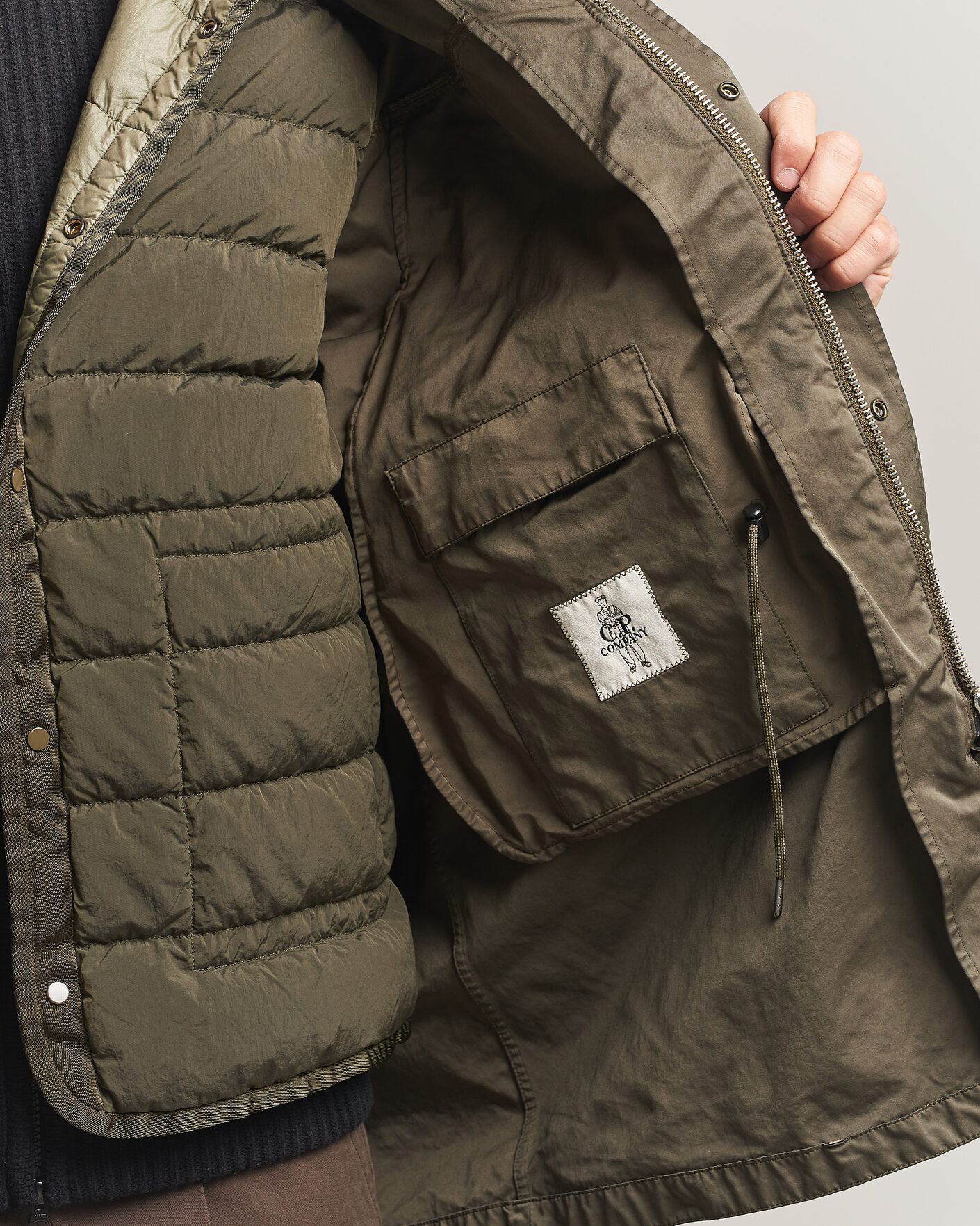 Uomini | Giacche | C.P. Company | Micro Kei 2 in 1 Nylon Parka Olive