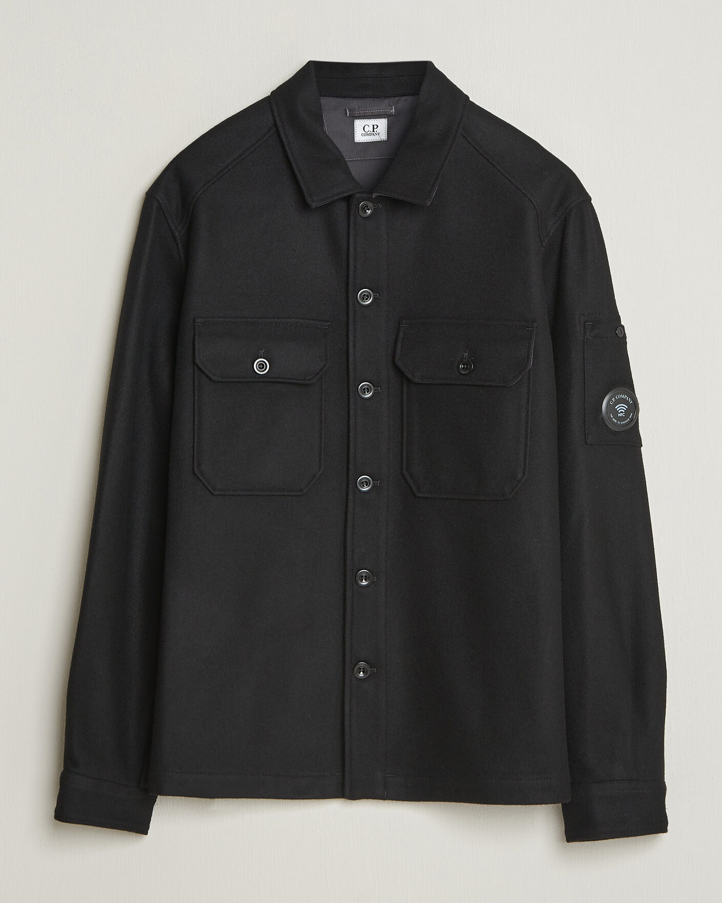 Uomini | Giacche | C.P. Company | Felted Wool Overshirt Black