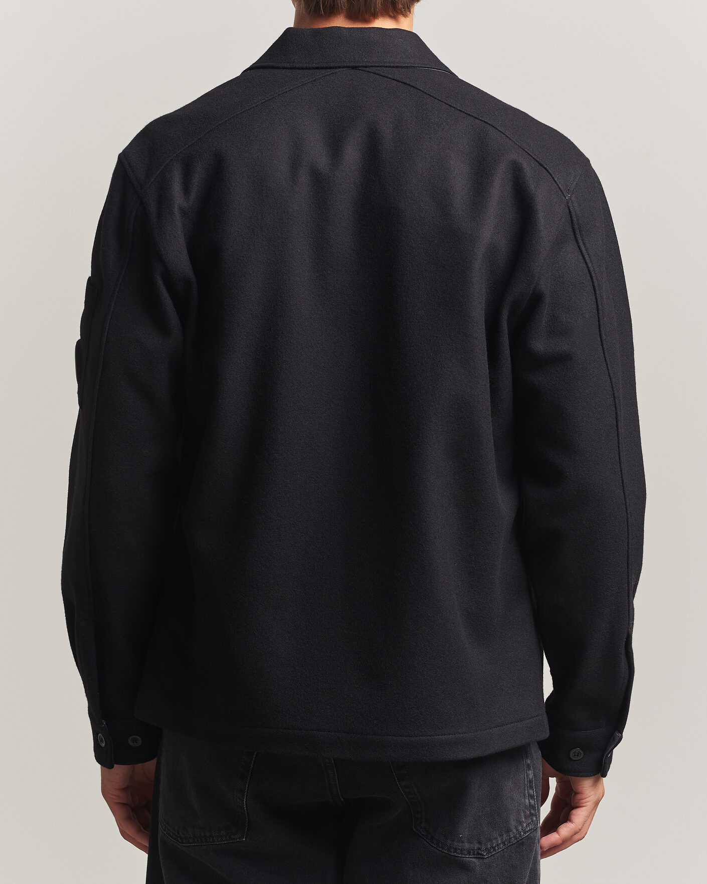 Uomini | Giacche | C.P. Company | Felted Wool Overshirt Black