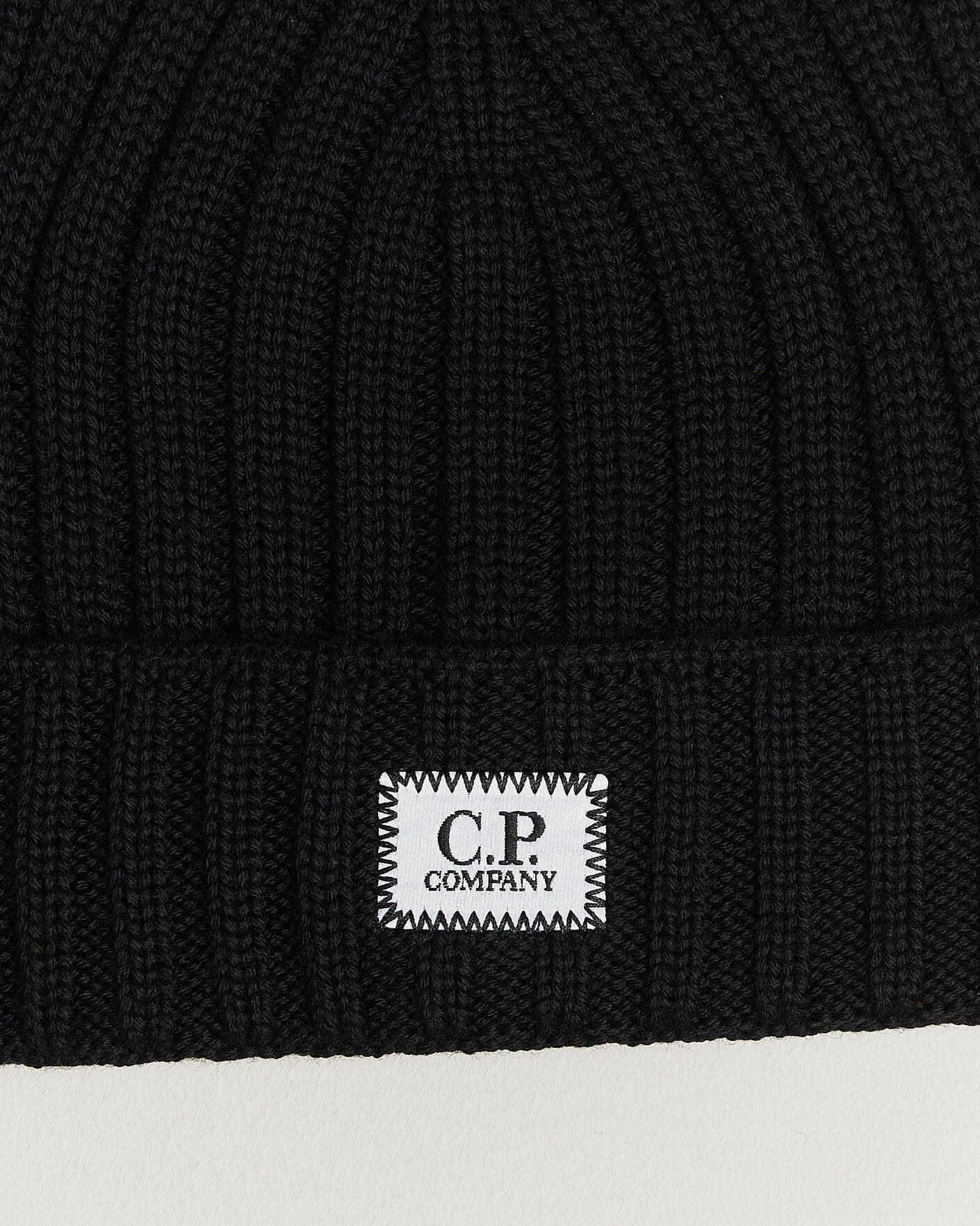 Uomini | Berretti | C.P. Company | Extra Fine Merino Rib Knitted Hat Black