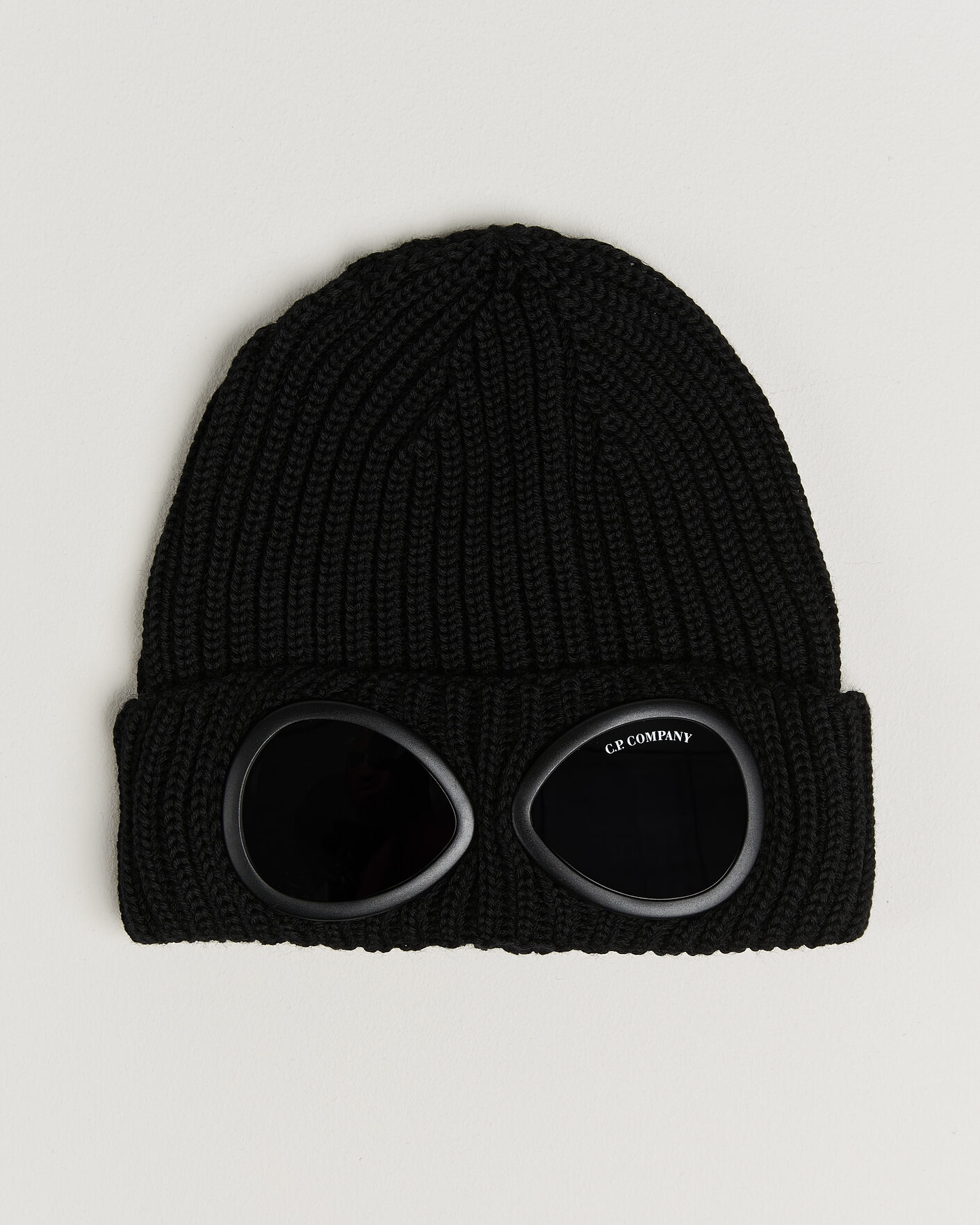 Uomini | Berretti | C.P. Company | Knitted Merino Goggle Beanie Black