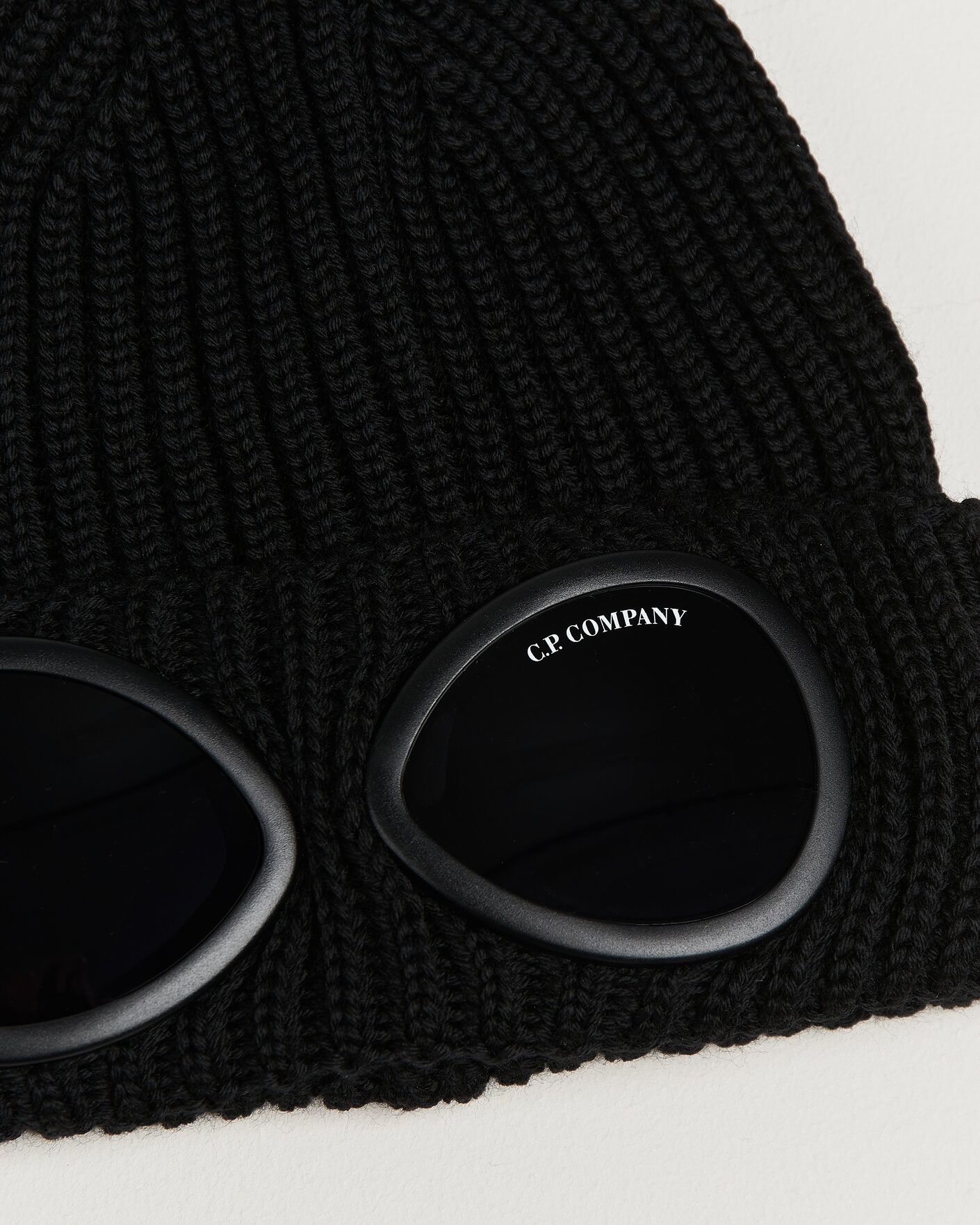 Uomini | Berretti | C.P. Company | Knitted Merino Goggle Beanie Black