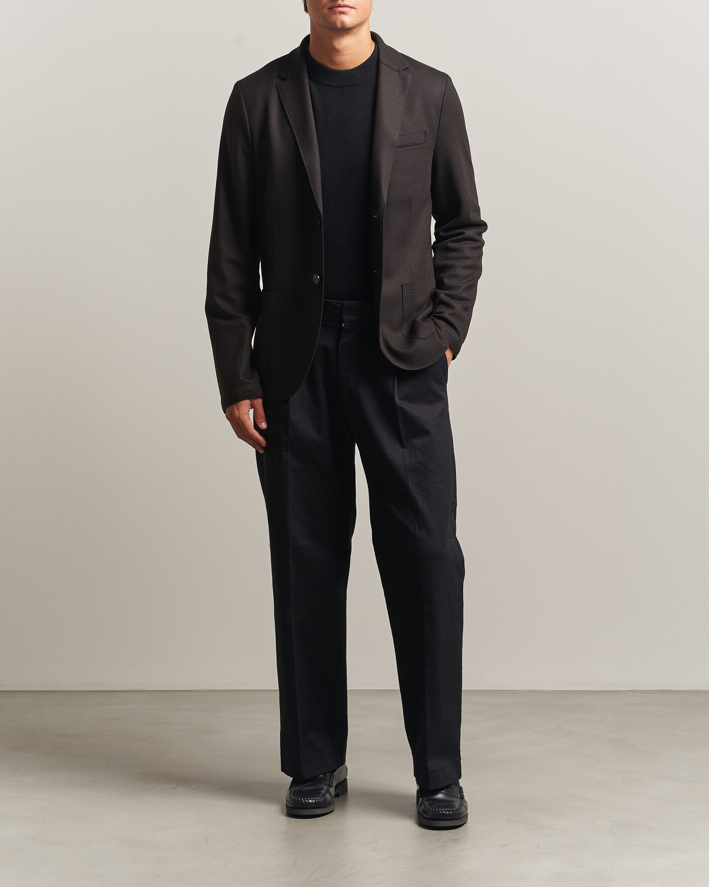 Uomini | Blazers | Harris Wharf London | Two Button Superfine Merino Blazer Brown