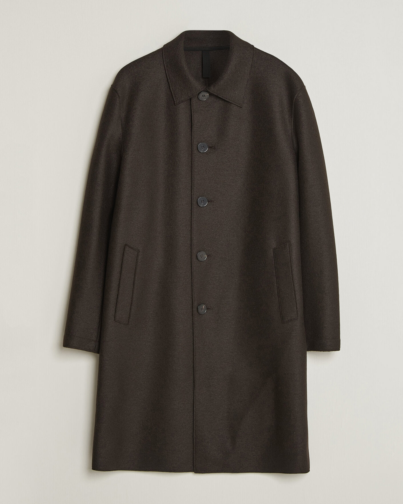 Uomini | Giacche | Harris Wharf London | Pressed Wool Mac Coat Dark Brown