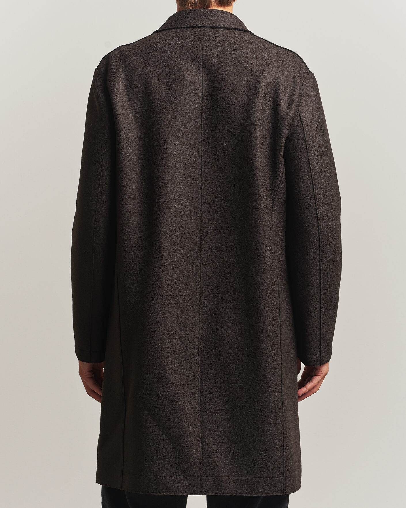 Uomini | Giacche | Harris Wharf London | Pressed Wool Mac Coat Dark Brown