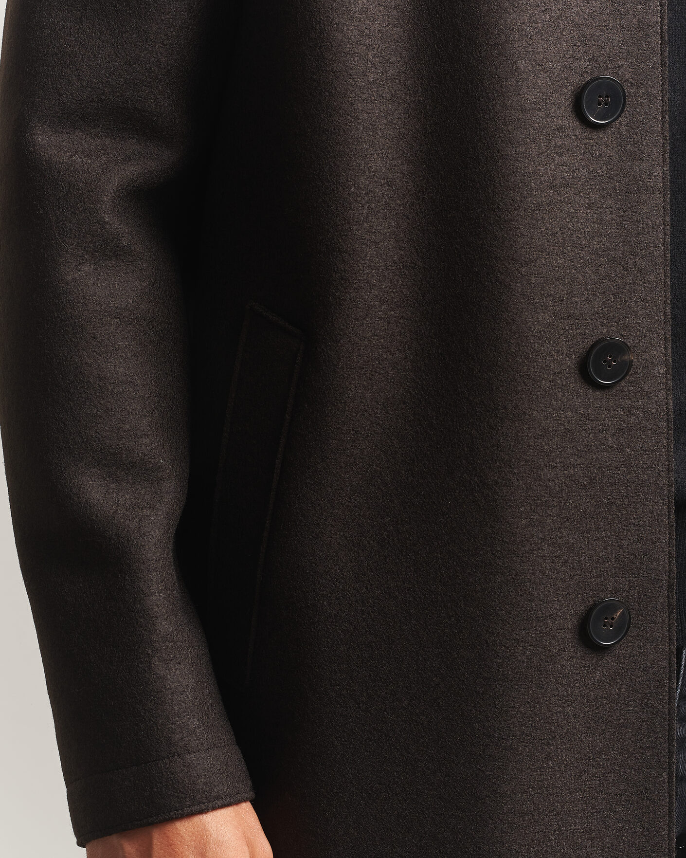 Uomini | Giacche | Harris Wharf London | Pressed Wool Mac Coat Dark Brown
