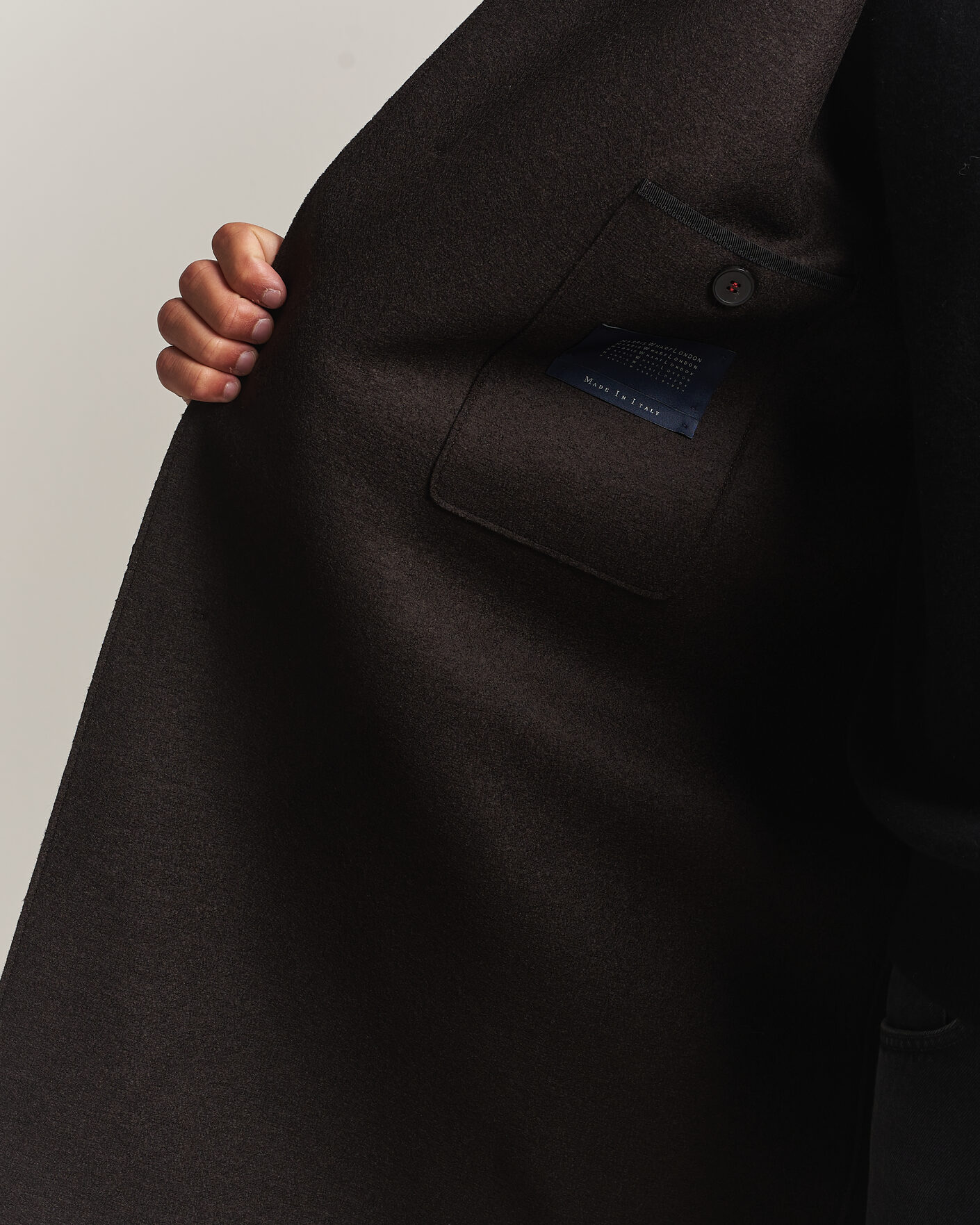 Uomini | Giacche | Harris Wharf London | Pressed Wool Mac Coat Dark Brown