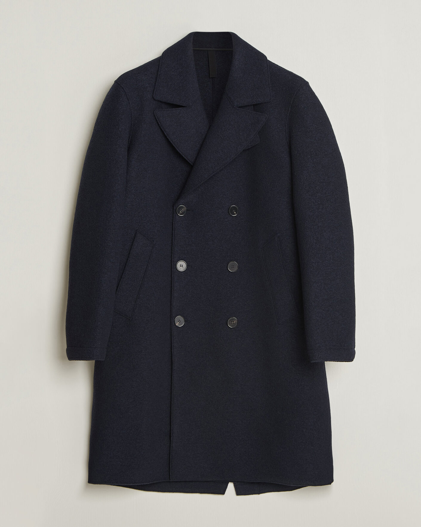 Uomini | Giacche | Harris Wharf London | Pressed Wool Long Peacoat Navy Blue