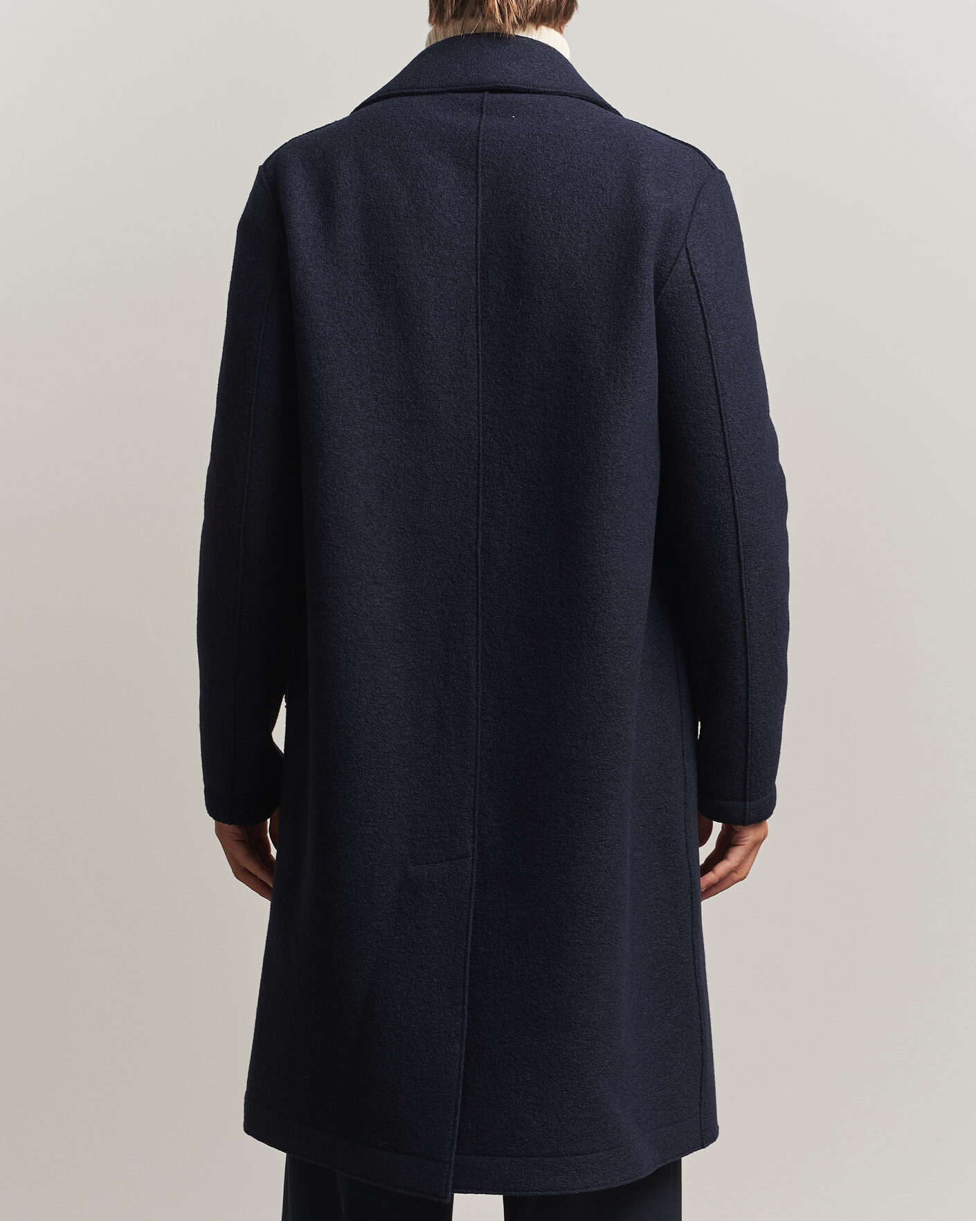 Uomini | Giacche | Harris Wharf London | Pressed Wool Long Peacoat Navy Blue