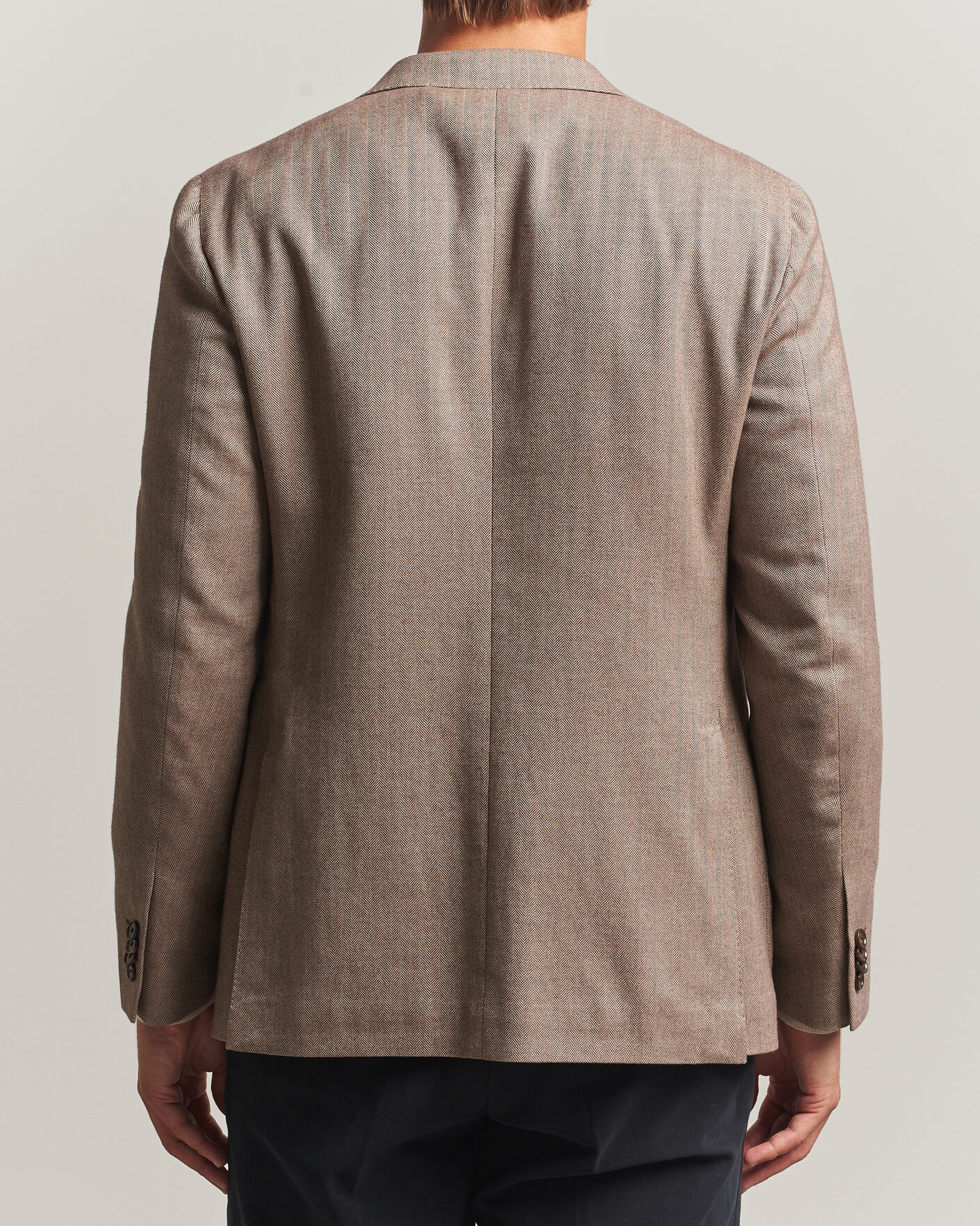 Uomini | Blazers | Caruso | Aida Herringbone Cotton Flannel Blazer Beige