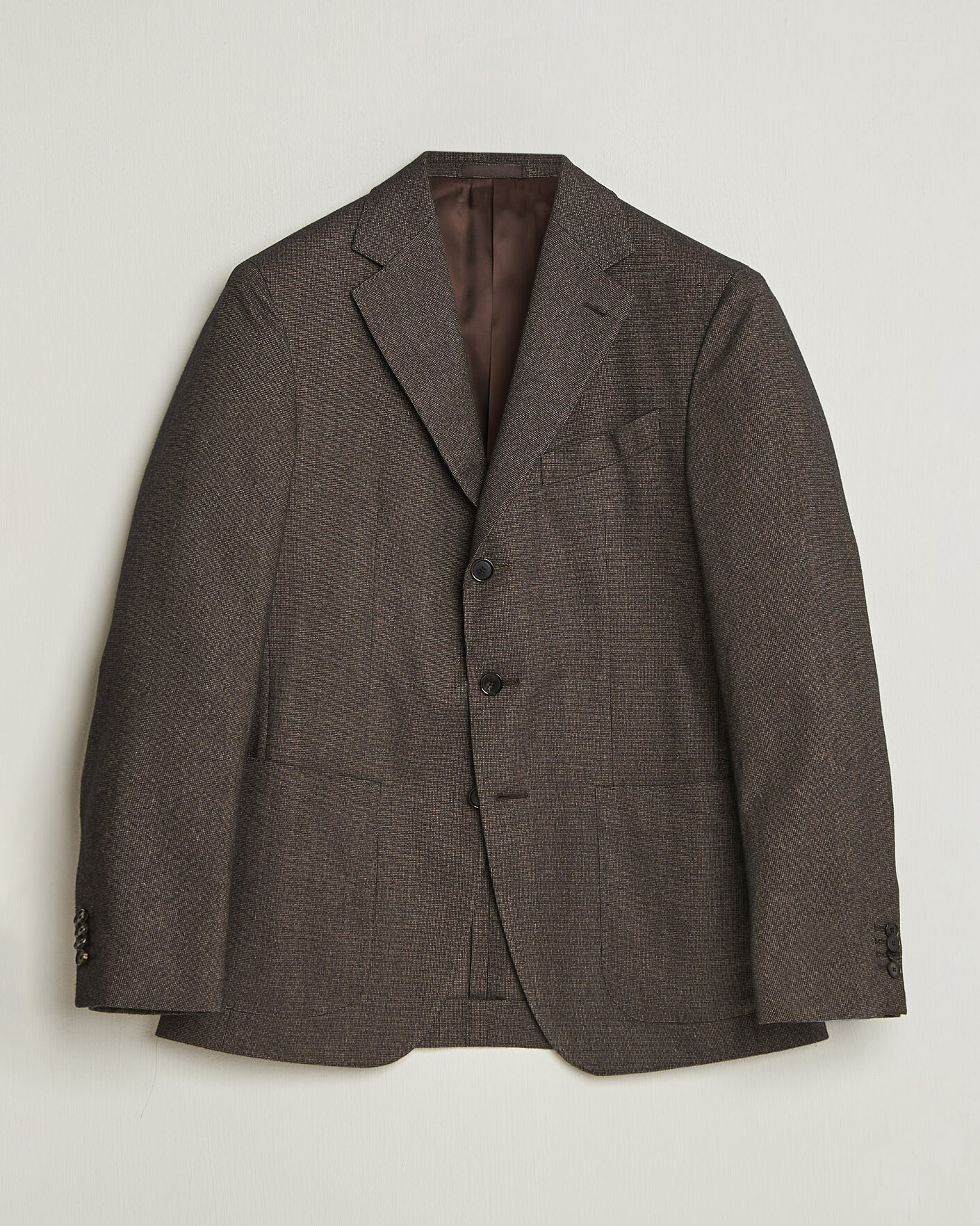 Uomini | Blazers | Caruso | Aida Brushed Cotton Blazer Dark Brown
