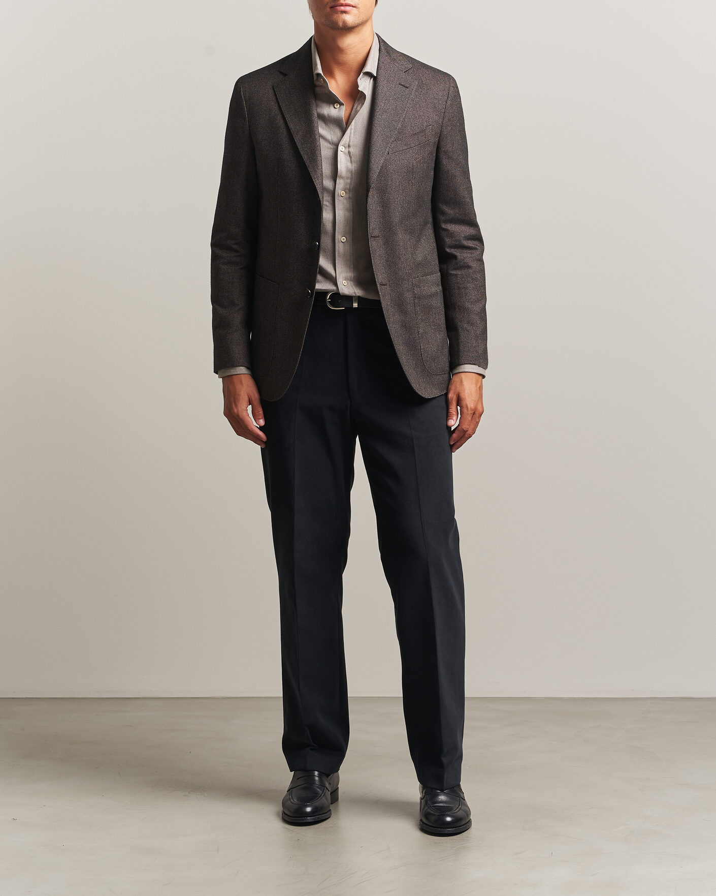 Uomini | Blazers | Caruso | Aida Brushed Cotton Blazer Dark Brown