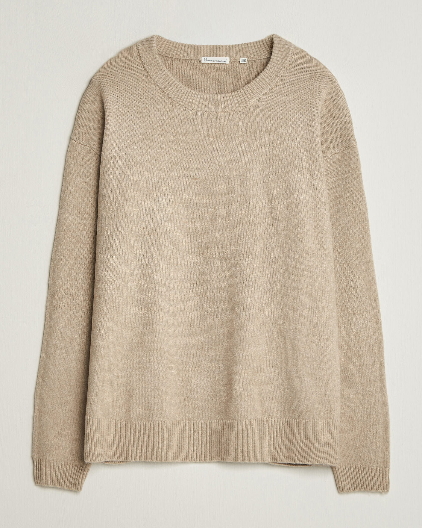 Uomini | Maglieria | KnowledgeCotton Apparel | Knitted Crewneck Feather Grey