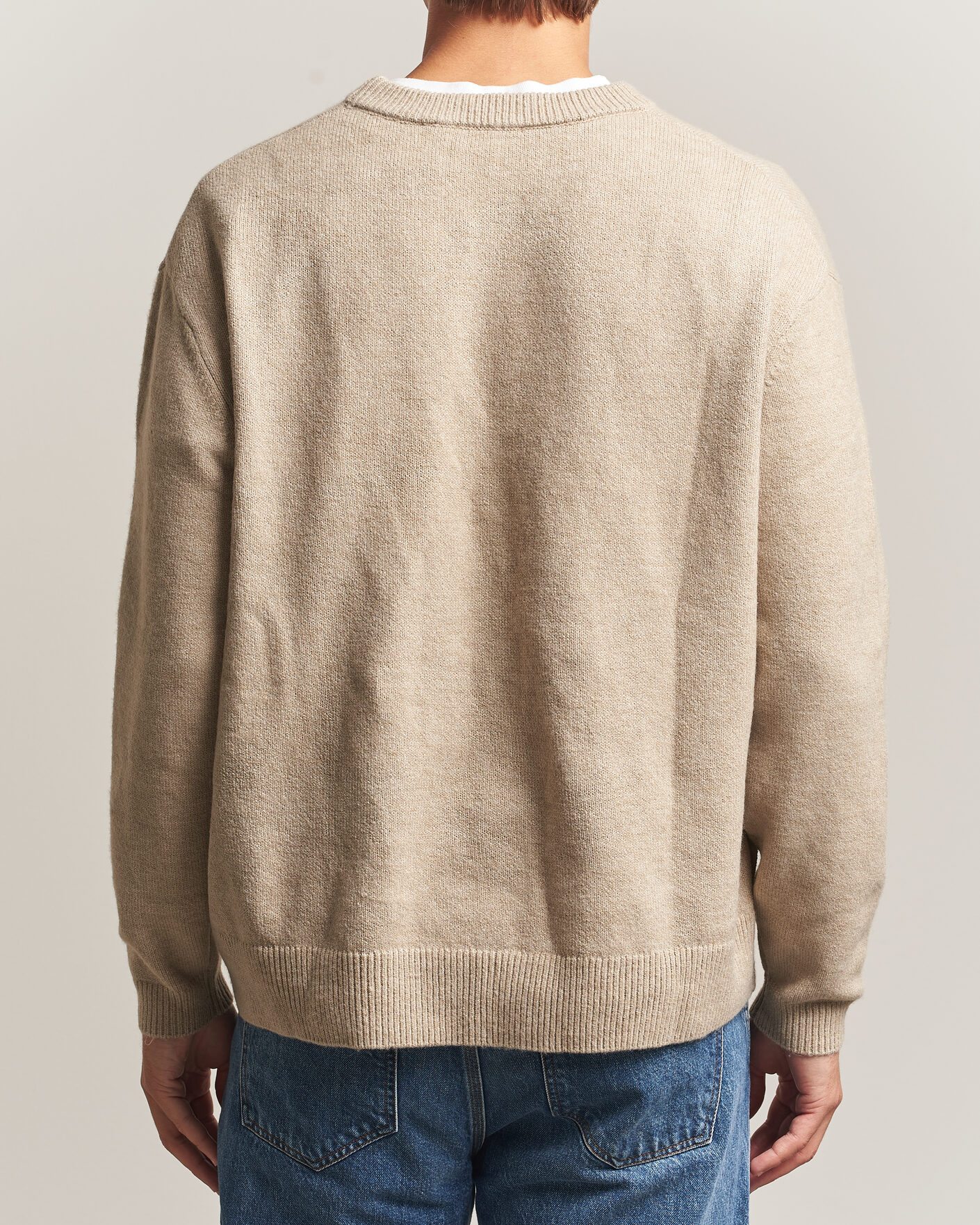 Uomini | Maglieria | KnowledgeCotton Apparel | Knitted Crewneck Feather Grey