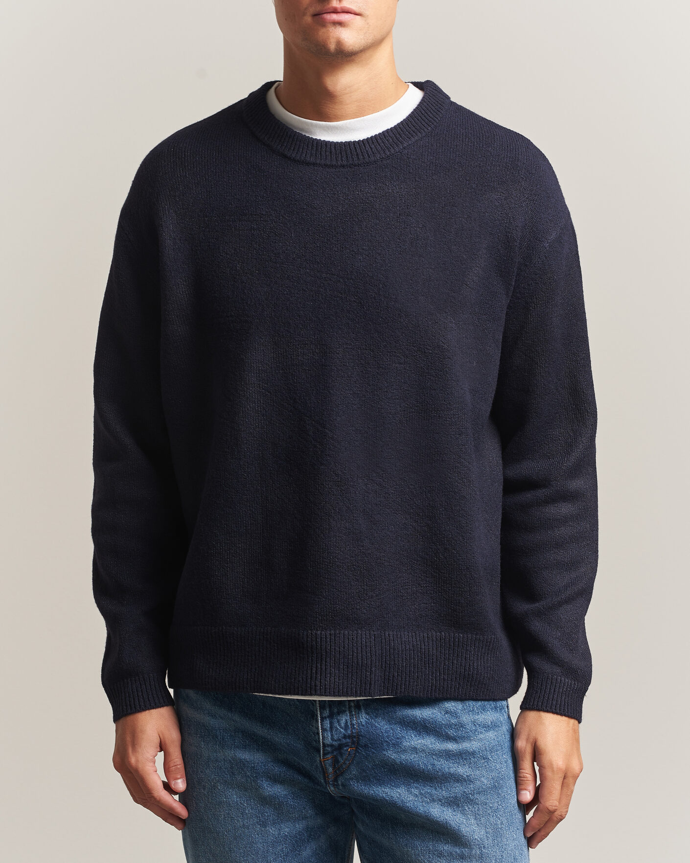 Uomini | Maglieria | KnowledgeCotton Apparel | Knitted Crewneck Night Sky