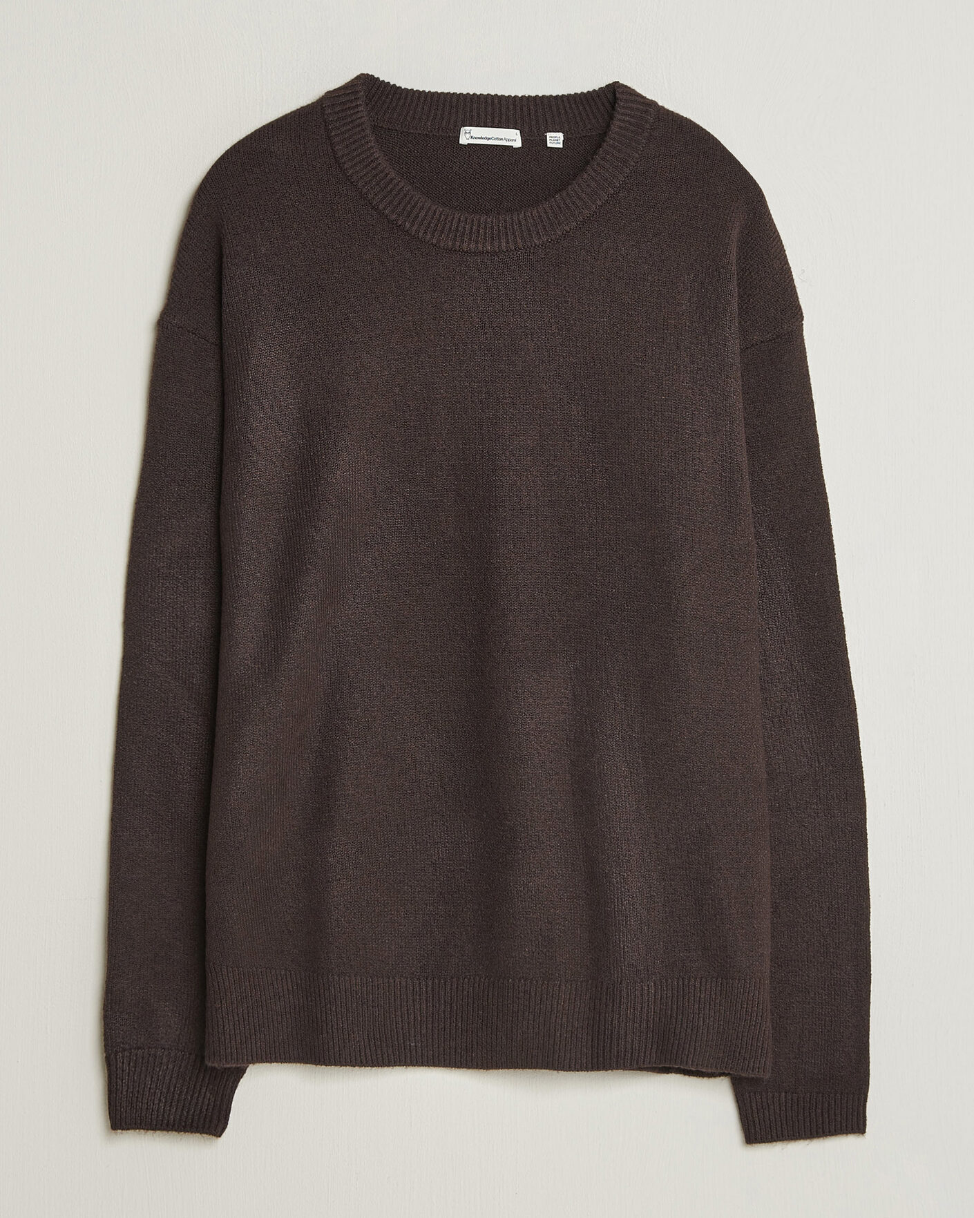 Uomini | Maglieria | KnowledgeCotton Apparel | Knitted Crewneck Chocolate Tort