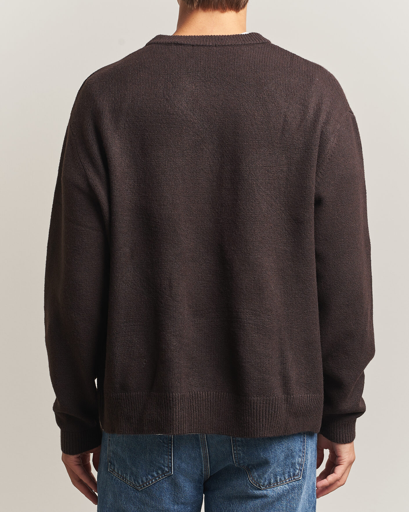Uomini | Maglieria | KnowledgeCotton Apparel | Knitted Crewneck Chocolate Tort
