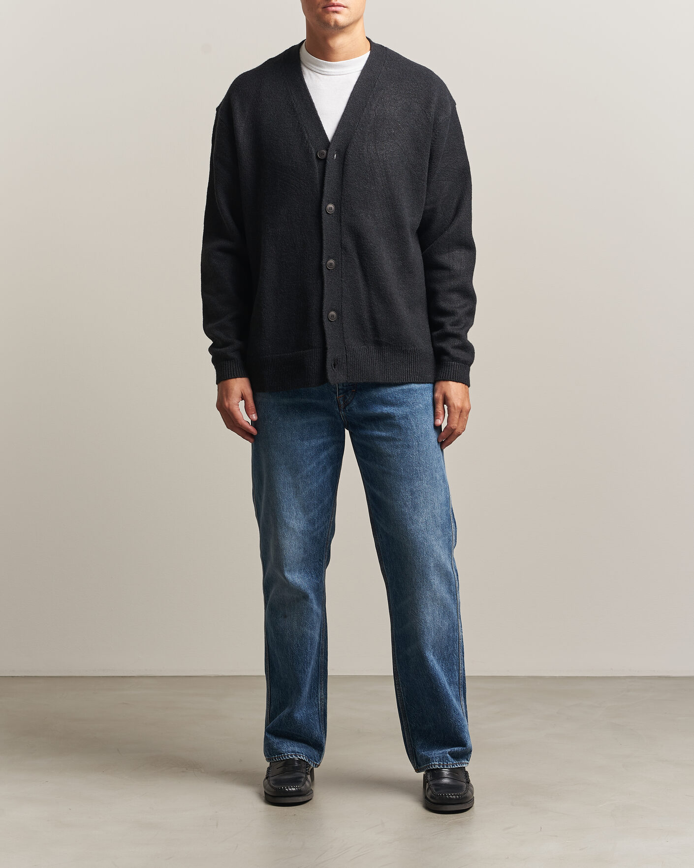 Uomini | Maglieria | KnowledgeCotton Apparel | Knitted Cardigan Black