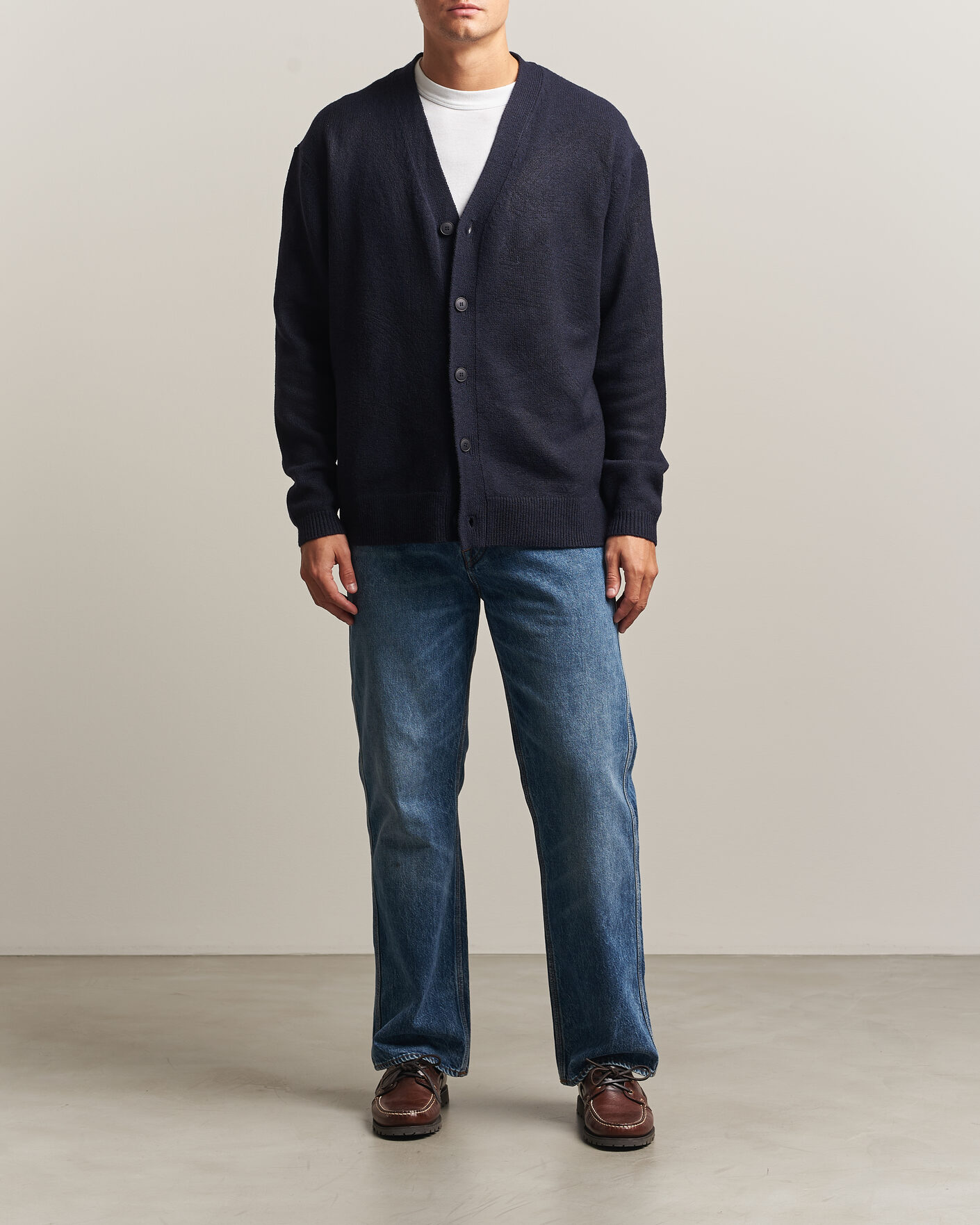 Uomini | Maglieria | KnowledgeCotton Apparel | Knitted Cardigan Night Sky