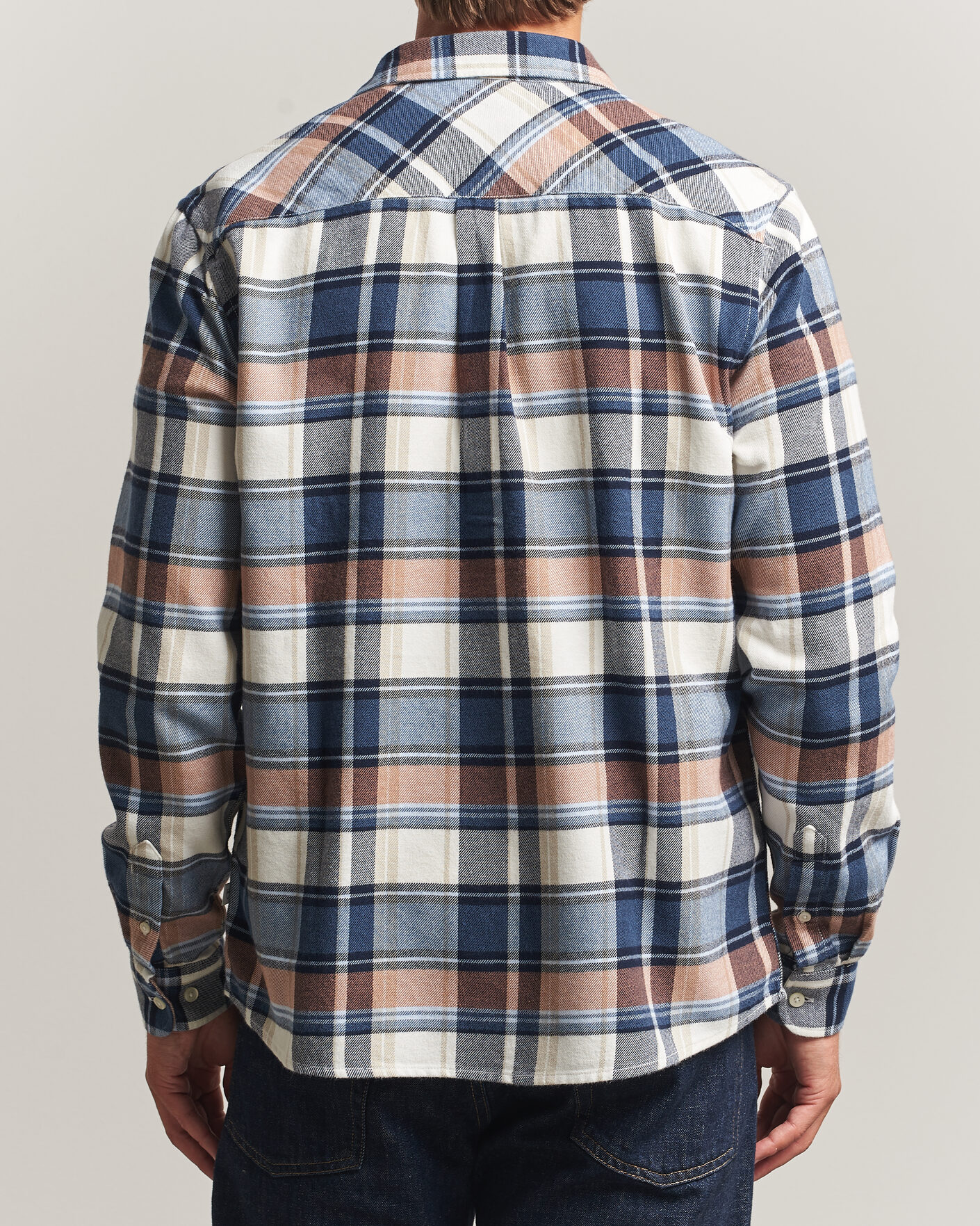 Uomini | Camicie | KnowledgeCotton Apparel | Regular Fit Check Melange Flannel Shirt Navy