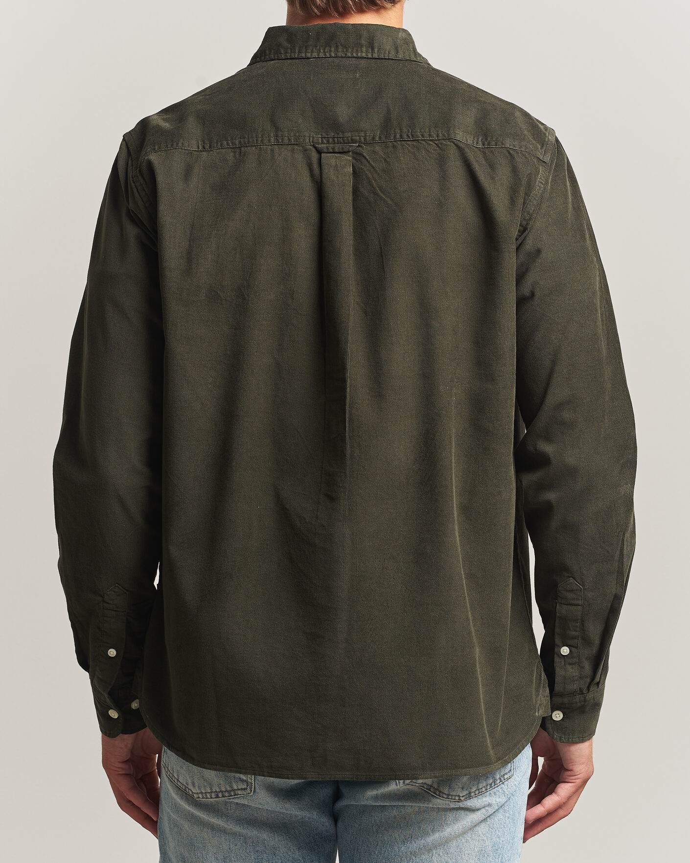 Uomini | Camicie | KnowledgeCotton Apparel | Regular Fit Cord Shirt Forest Night