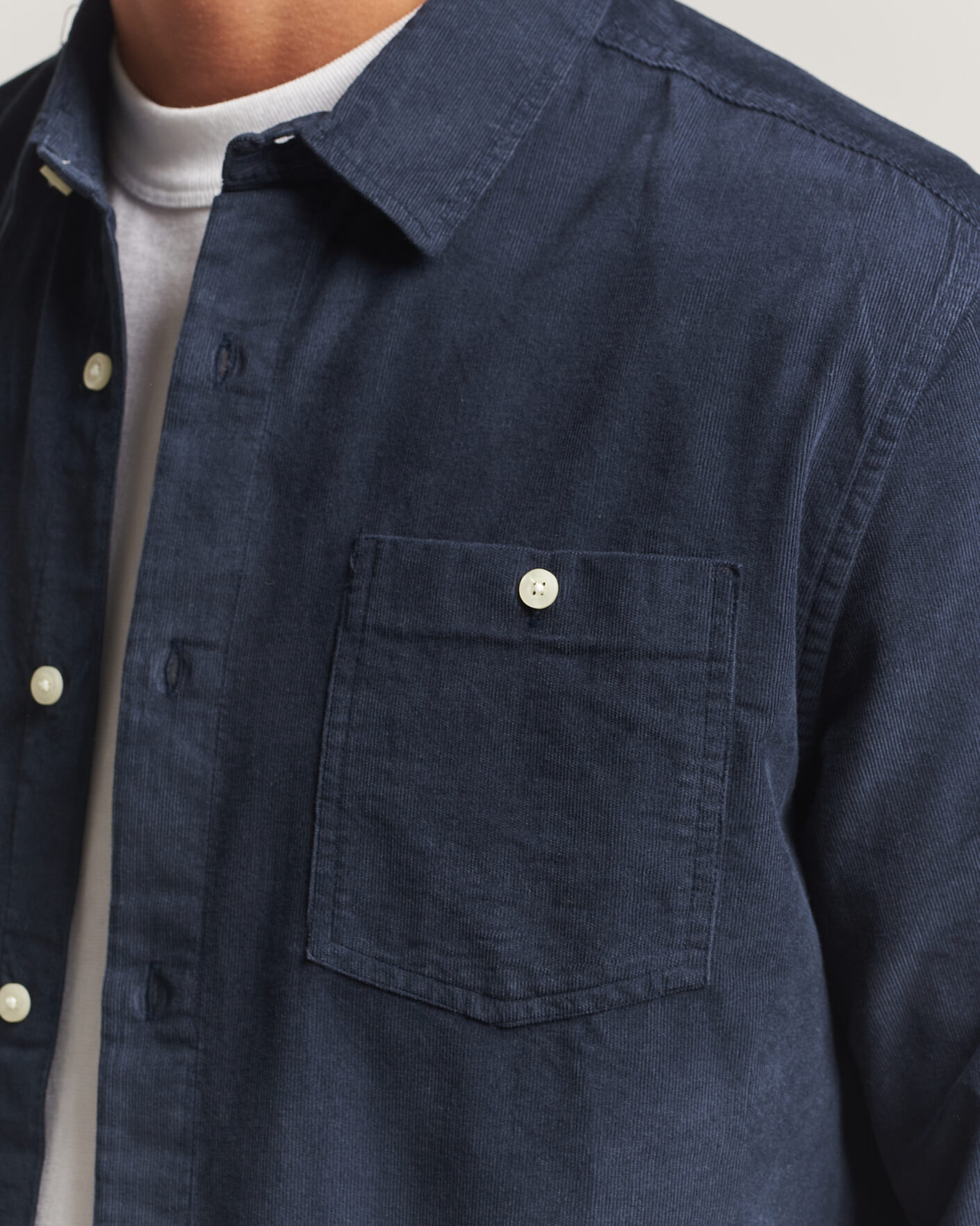 Uomini | Camicie | KnowledgeCotton Apparel | Regular Fit Cord Shirt Night Sky