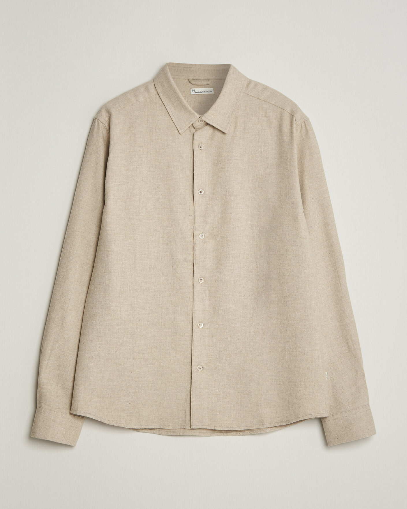 Uomini | Camicie | KnowledgeCotton Apparel | Regular Fit Melange Flannel Shirt Feather Grey