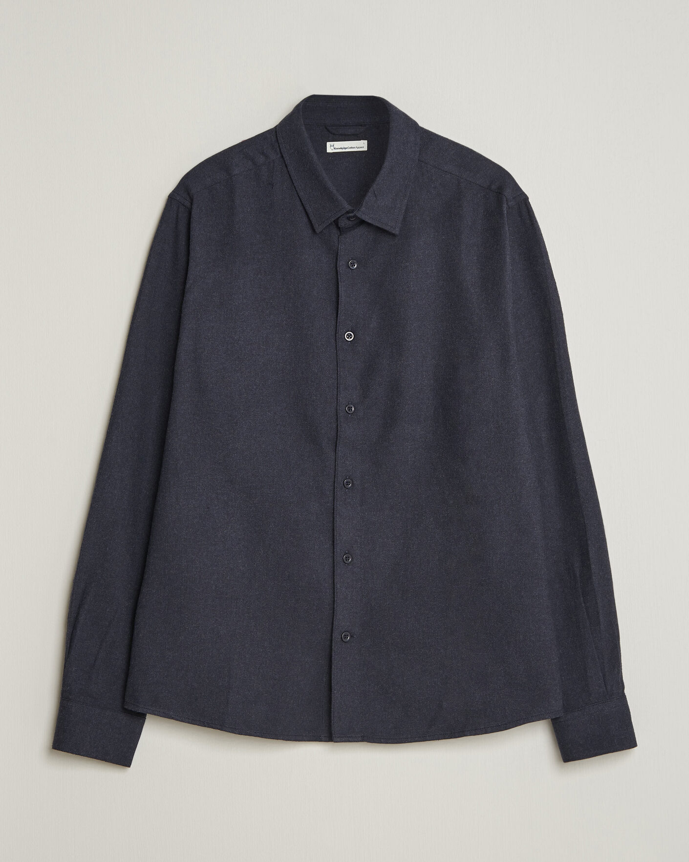 Uomini | Camicie | KnowledgeCotton Apparel | Regular Fit Melange Flannel Shirt Navy