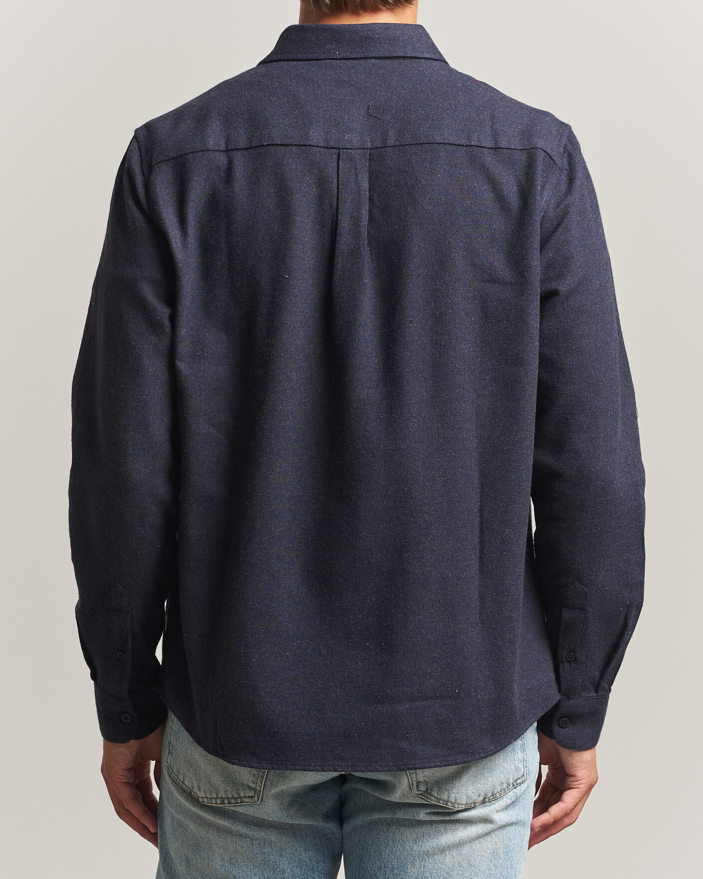 Uomini | Camicie | KnowledgeCotton Apparel | Regular Fit Melange Flannel Shirt Navy