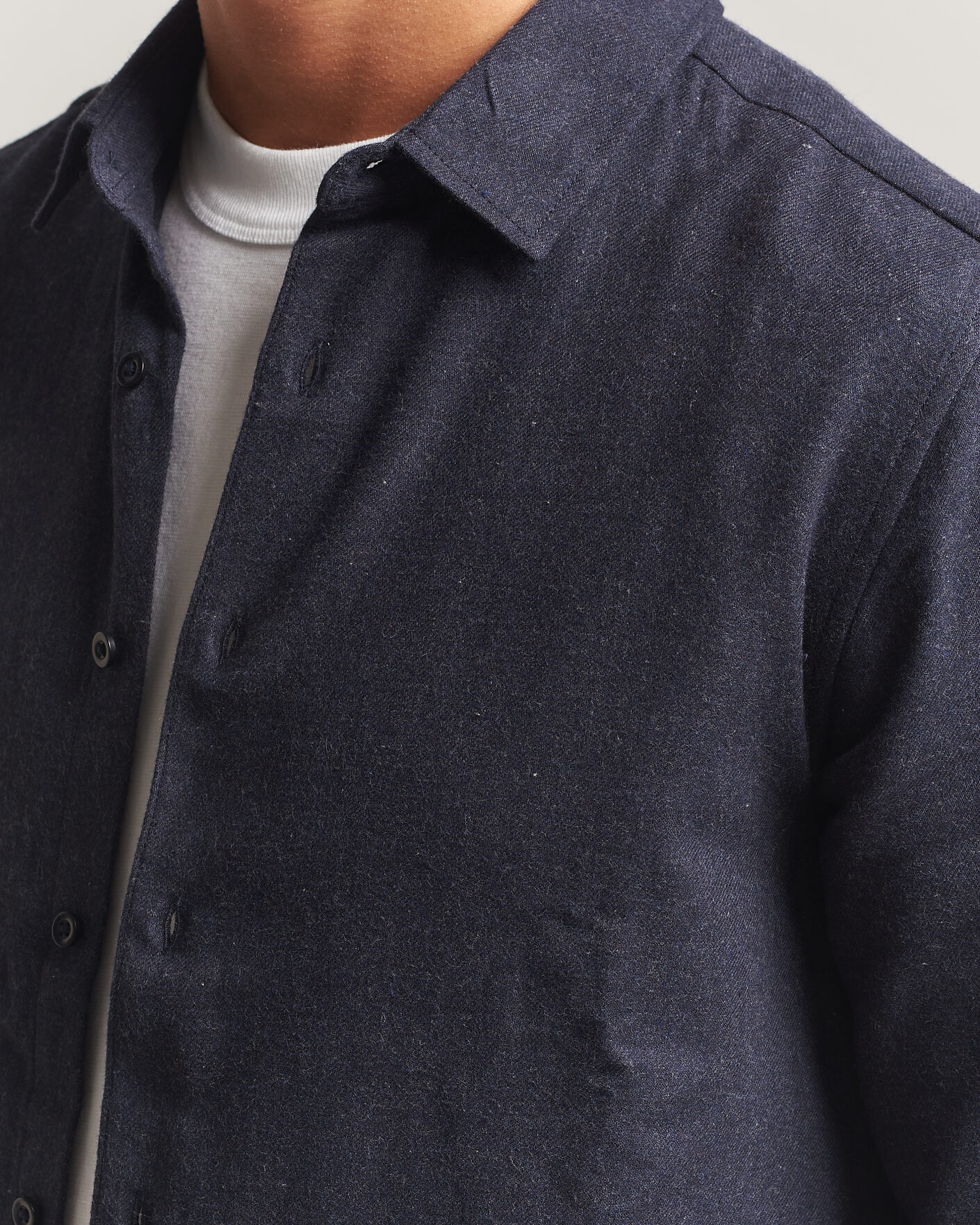Uomini | Camicie | KnowledgeCotton Apparel | Regular Fit Melange Flannel Shirt Navy