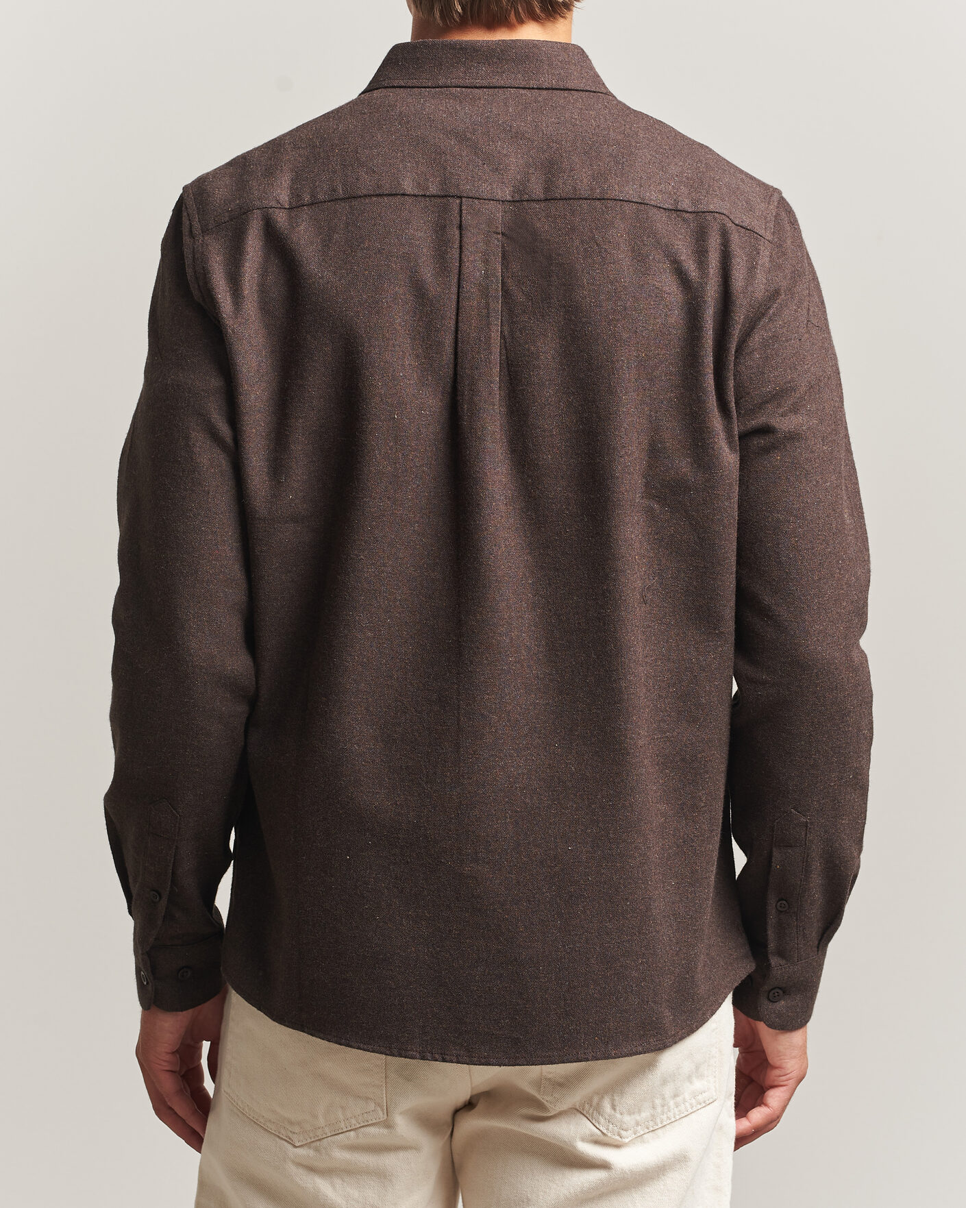 Uomini | Camicie | KnowledgeCotton Apparel | Regular Fit Melange Flannel Shirt Chocolate